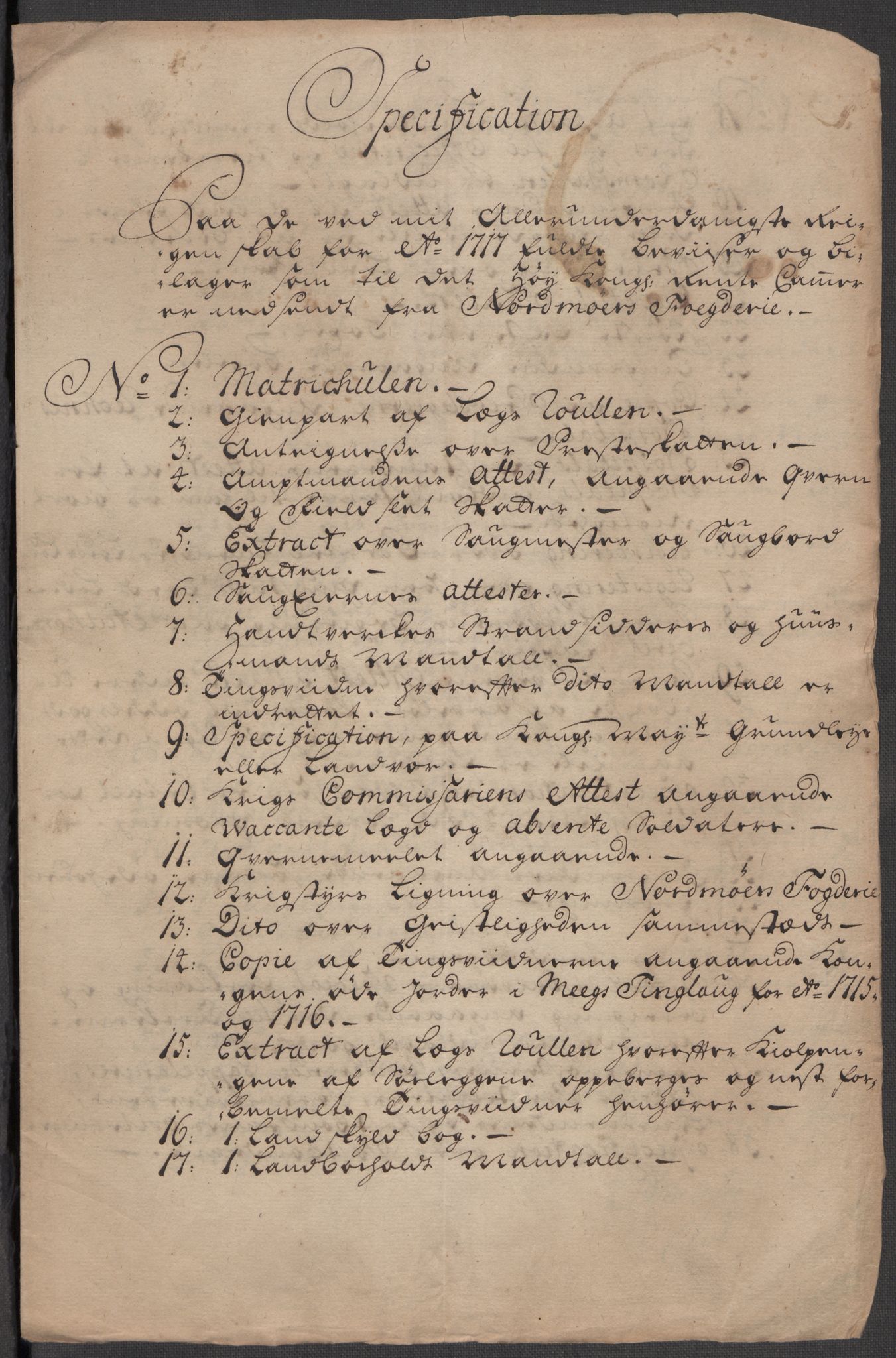 Rentekammeret inntil 1814, Reviderte regnskaper, Fogderegnskap, RA/EA-4092/R56/L3750: Fogderegnskap Nordmøre, 1717, p. 23