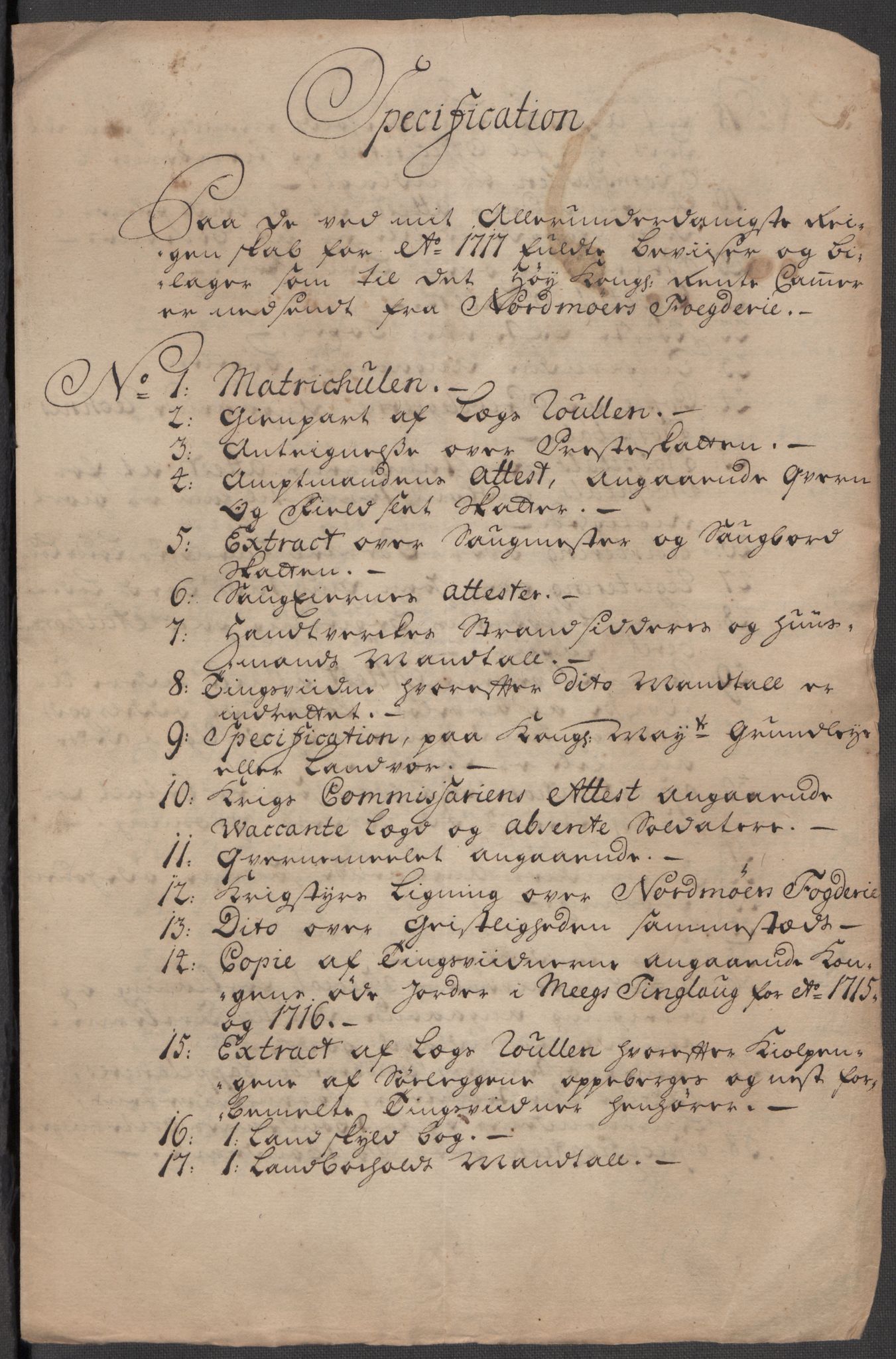 Rentekammeret inntil 1814, Reviderte regnskaper, Fogderegnskap, AV/RA-EA-4092/R56/L3750: Fogderegnskap Nordmøre, 1717, p. 23