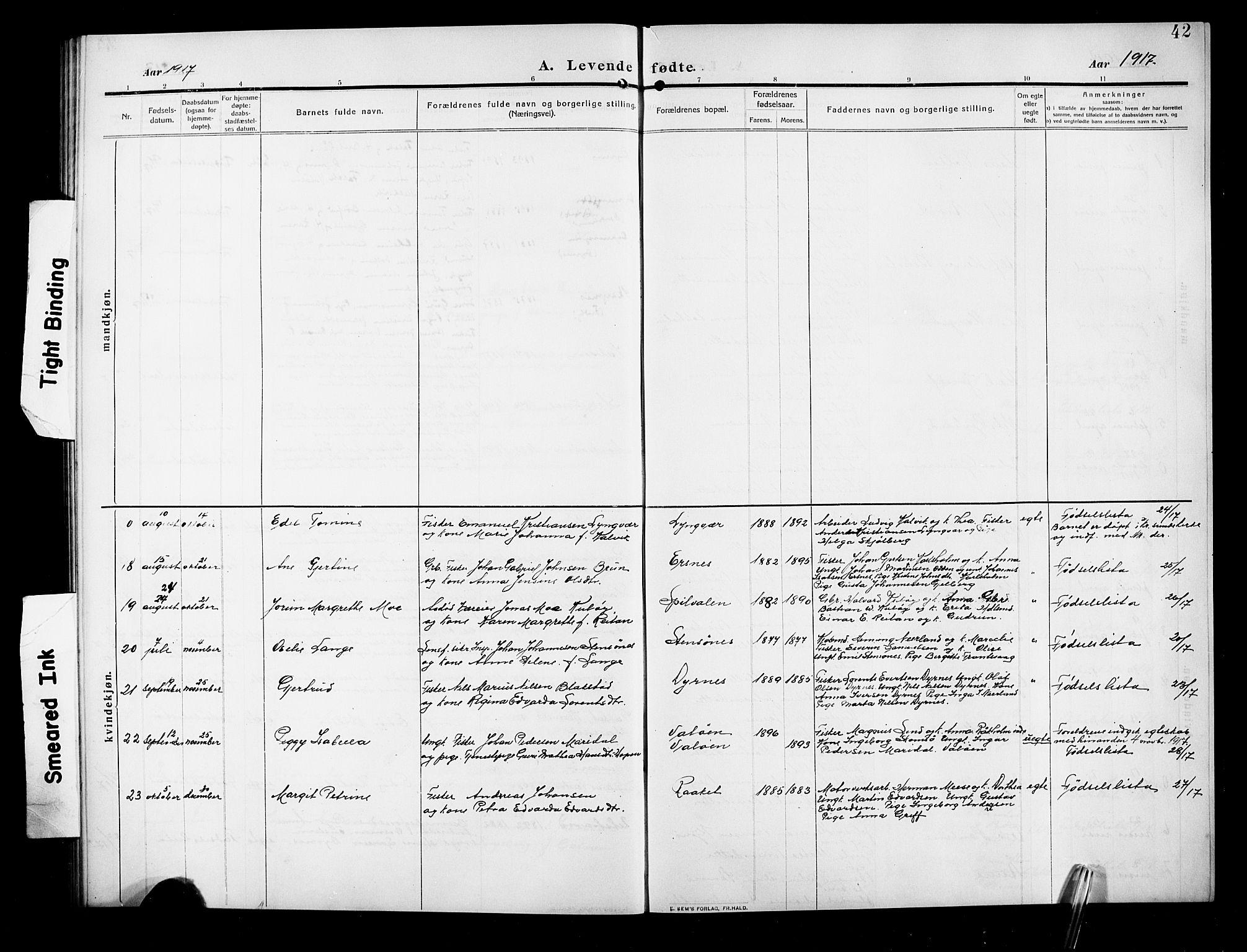 Ministerialprotokoller, klokkerbøker og fødselsregistre - Møre og Romsdal, AV/SAT-A-1454/582/L0949: Parish register (copy) no. 582C01, 1909-1925, p. 42