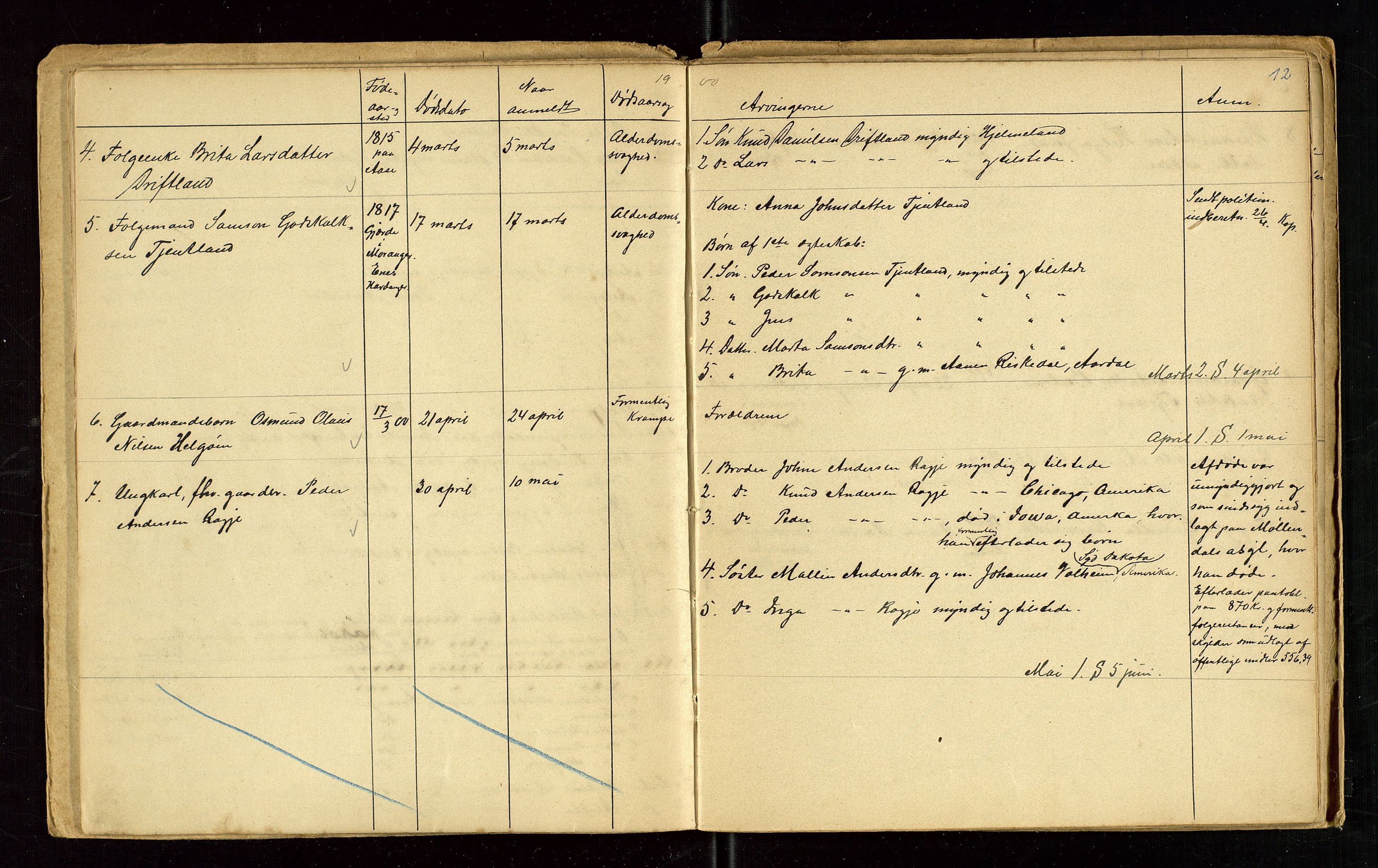 Årdal lensmannskontor, AV/SAST-A-100453/Gga/L0003: "Dødsliste", 1895-1915, p. 12