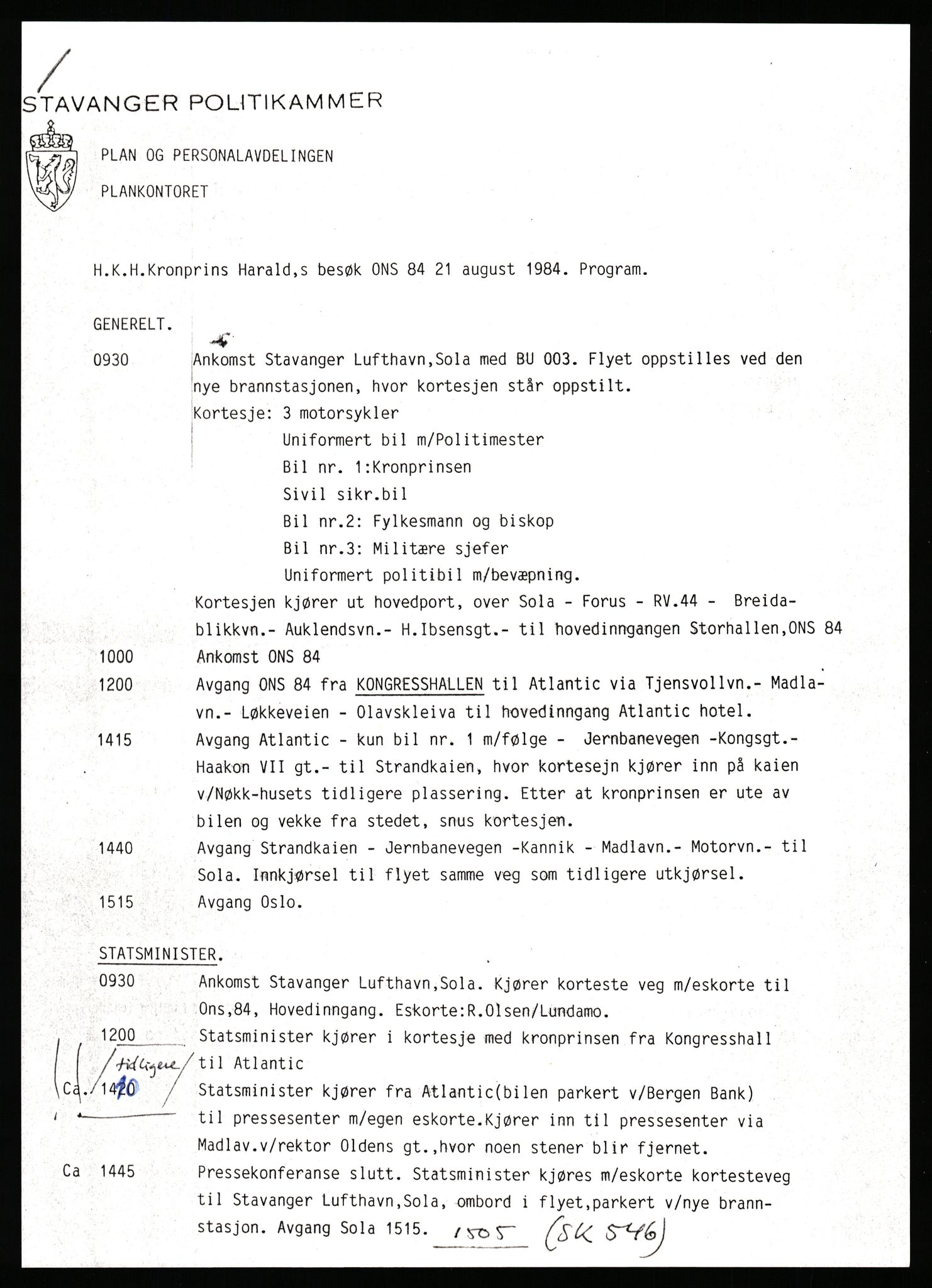 Pa 1716 - Stiftelsen Offshore Northern Seas, AV/SAST-A-102319/F/Fa/L0003: ONS 84 og ONS 86, 1984-1986, p. 3