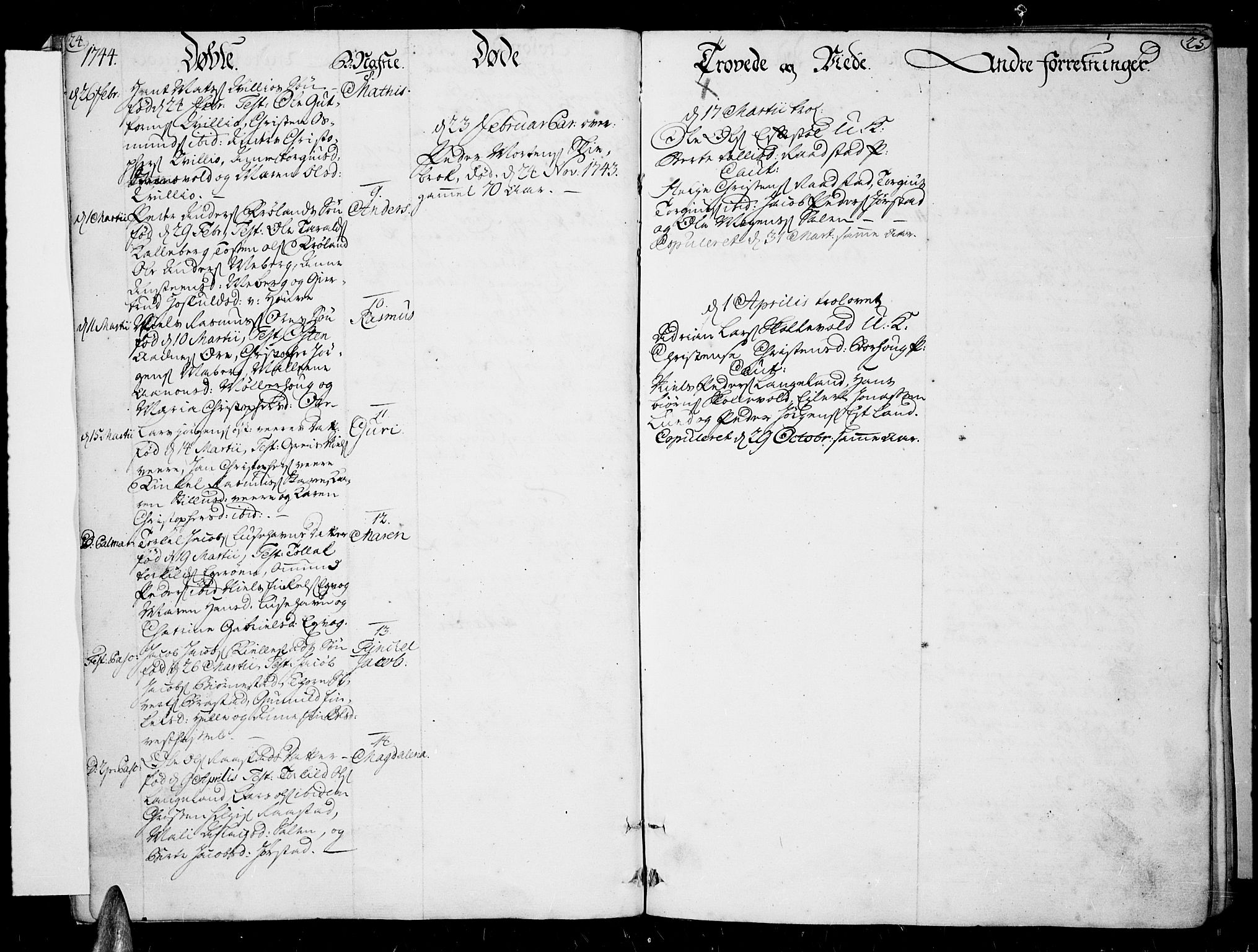 Lista sokneprestkontor, AV/SAK-1111-0027/F/Fa/L0003: Parish register (official) no. A 3 /1, 1743-1767, p. 24-25