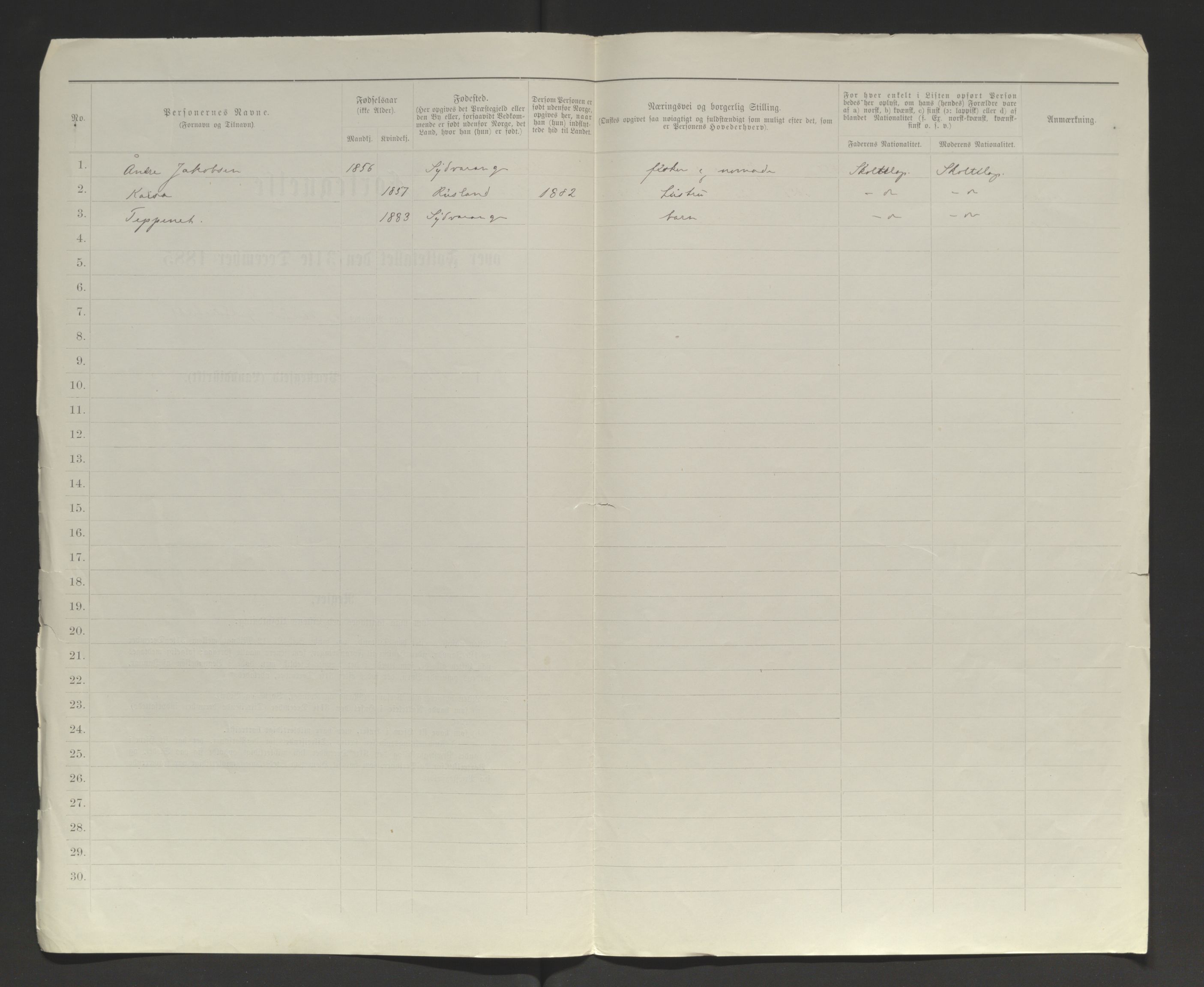 SATØ, 1885 census for 2030 Sør-Varanger, 1885, p. 180b