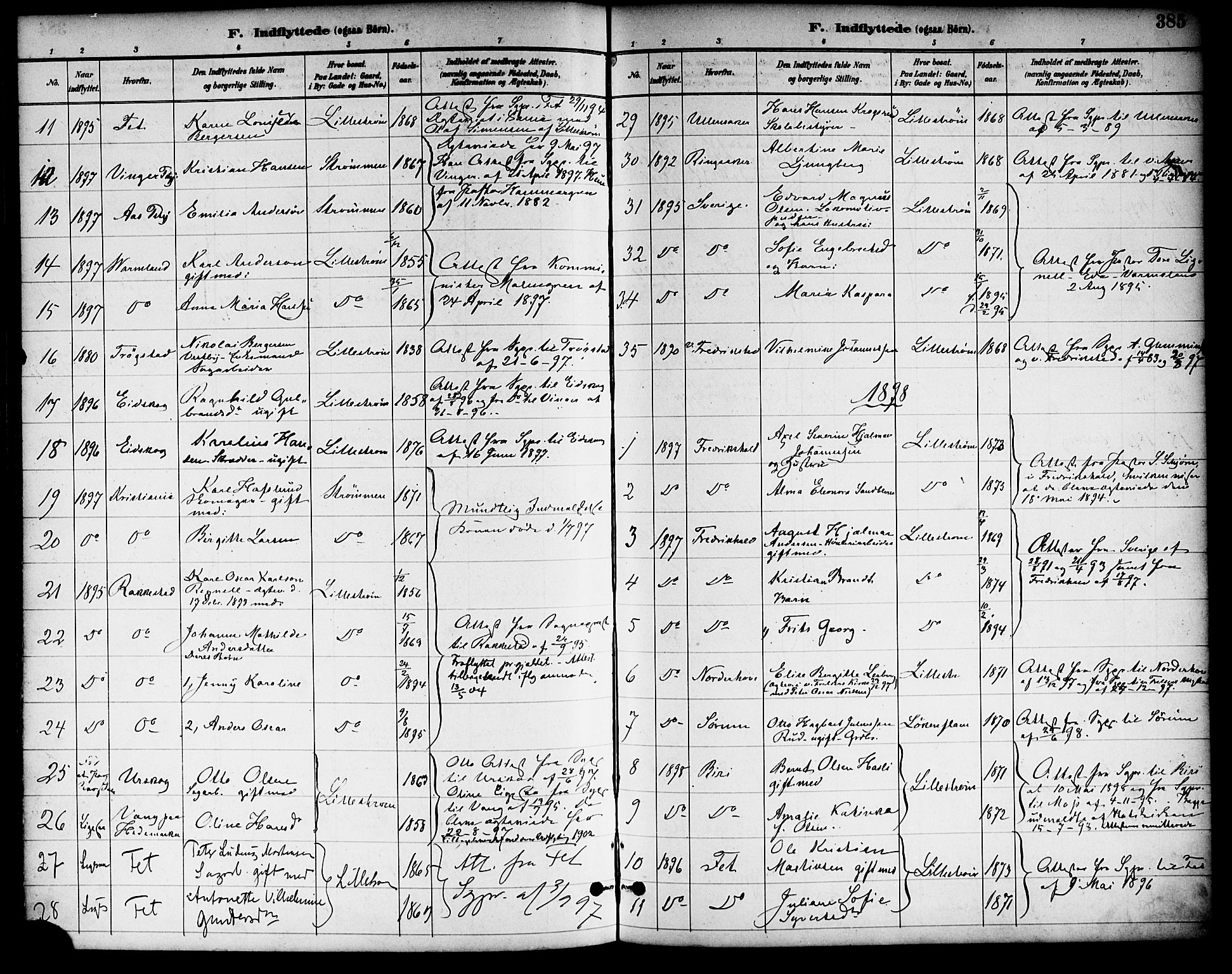 Skedsmo prestekontor Kirkebøker, SAO/A-10033a/F/Fa/L0014: Parish register (official) no. I 14, 1892-1901, p. 385