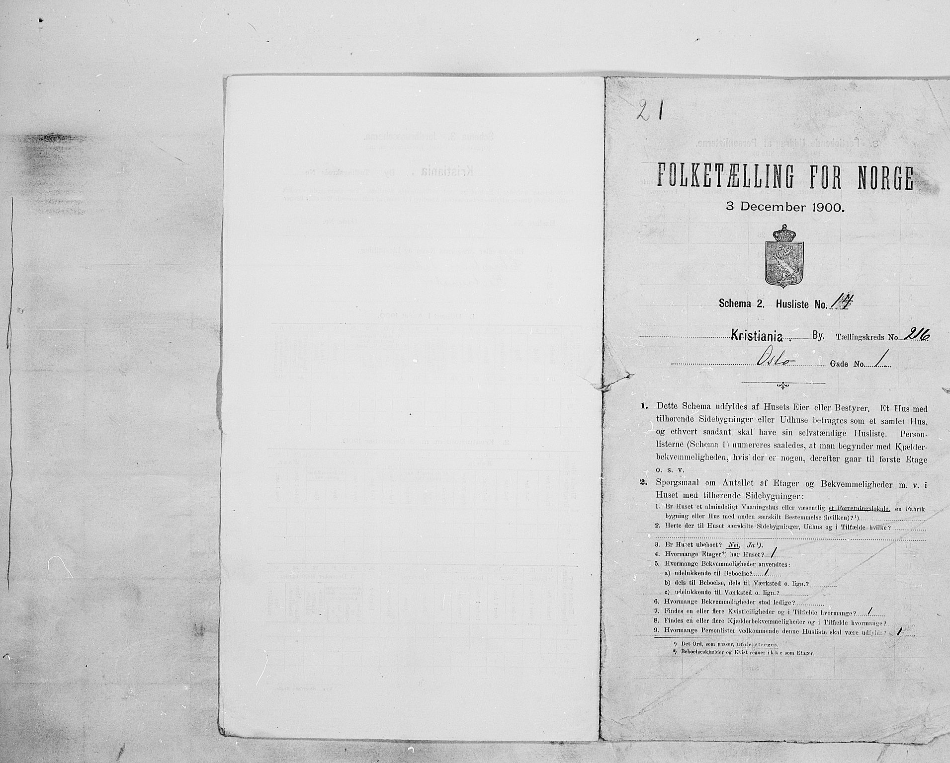 SAO, 1900 census for Kristiania, 1900, p. 69306