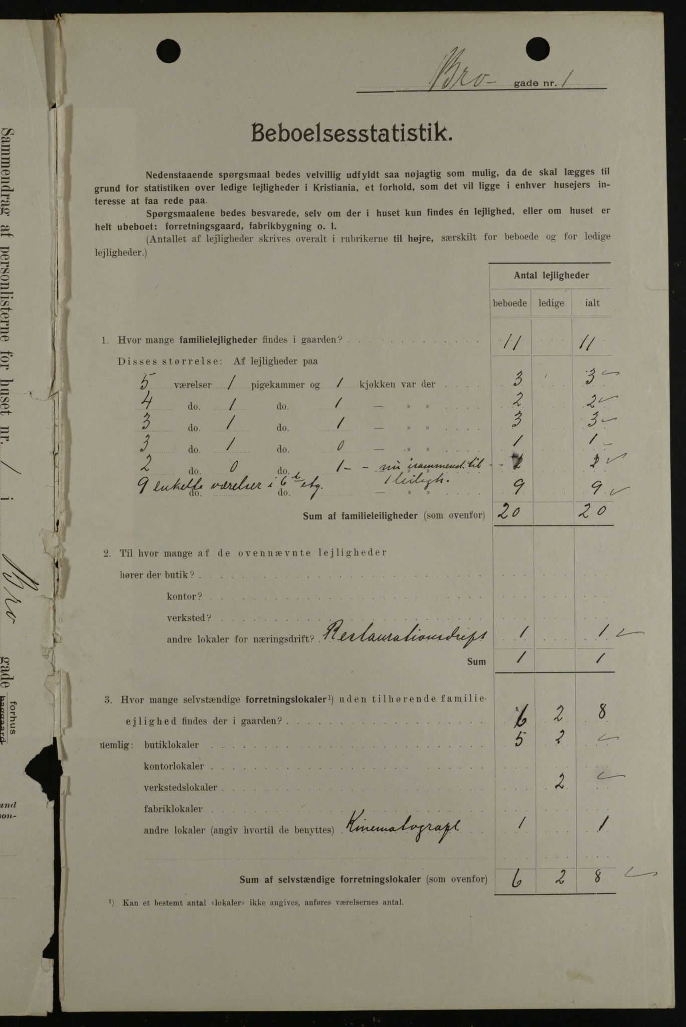 OBA, Municipal Census 1908 for Kristiania, 1908, p. 9514