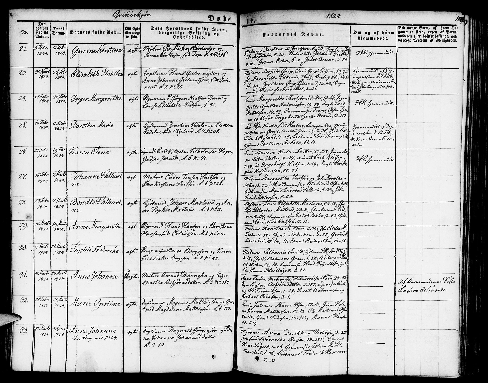 Nykirken Sokneprestembete, SAB/A-77101/H/Haa/L0012: Parish register (official) no. A 12, 1821-1844, p. 188