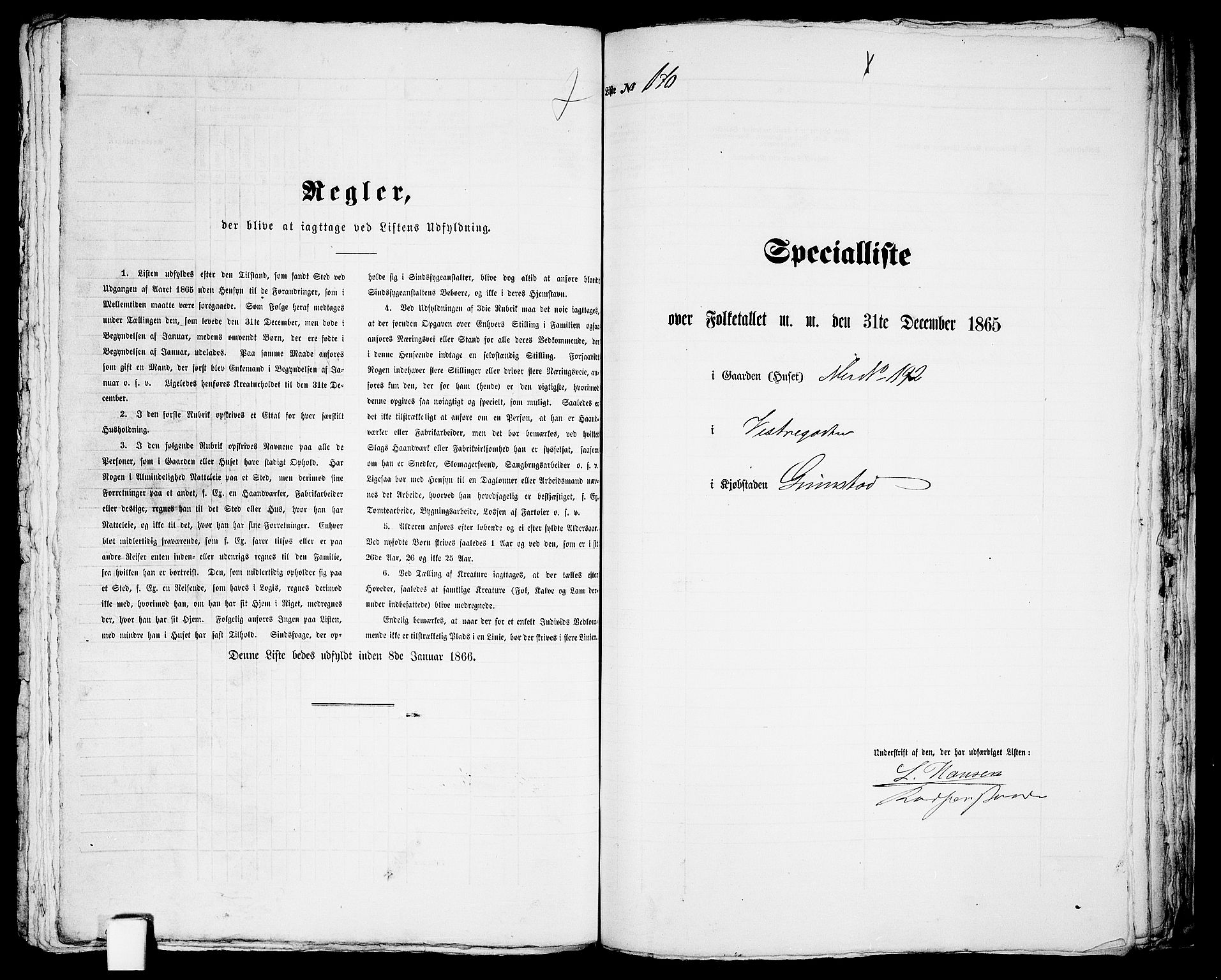 RA, 1865 census for Fjære/Grimstad, 1865, p. 346