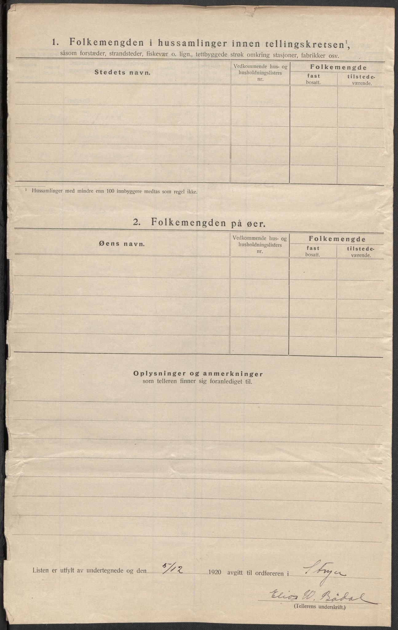 SAB, 1920 census for Stryn, 1920, p. 46