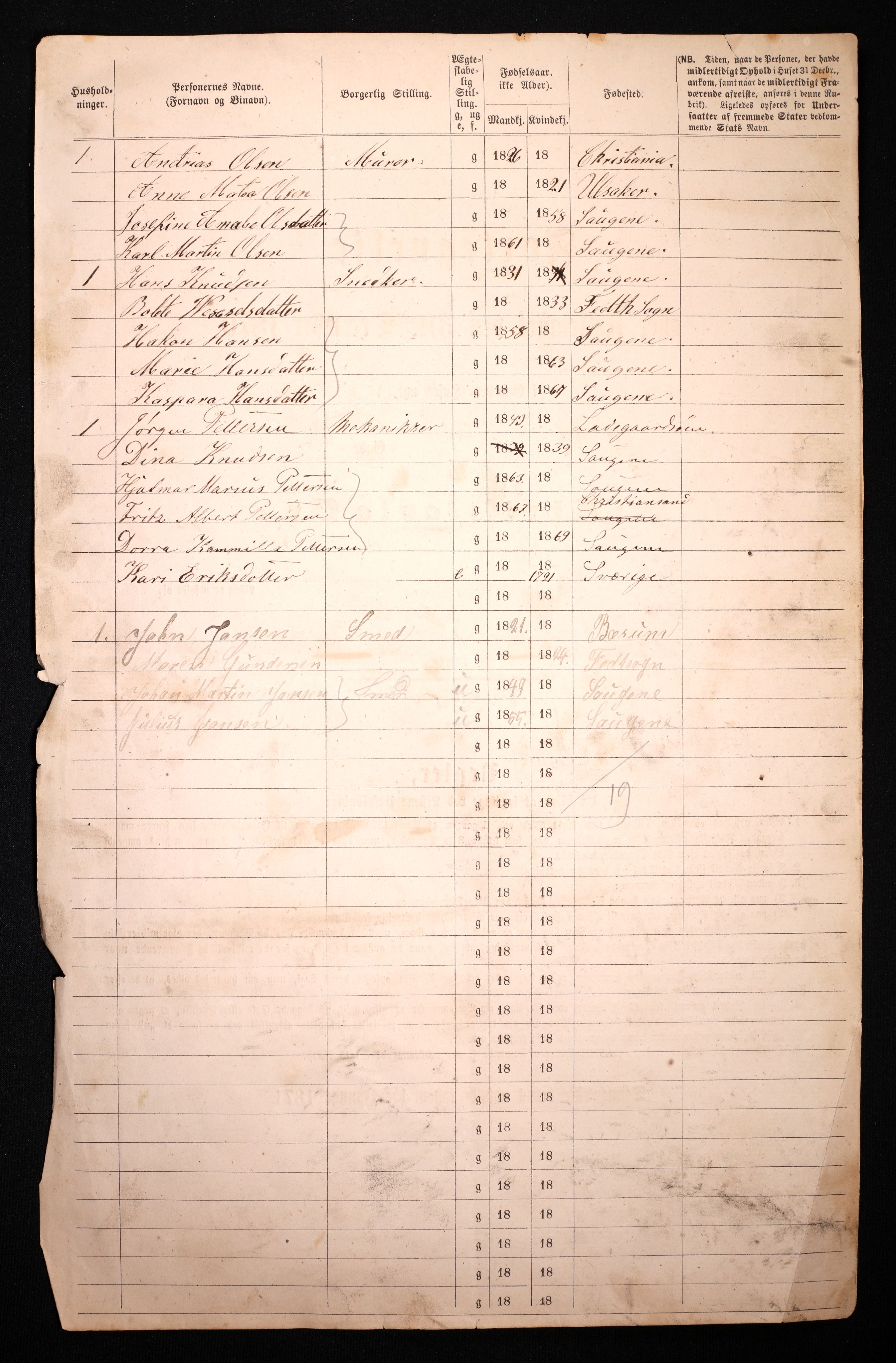 RA, 1870 census for 0301 Kristiania, 1870, p. 643