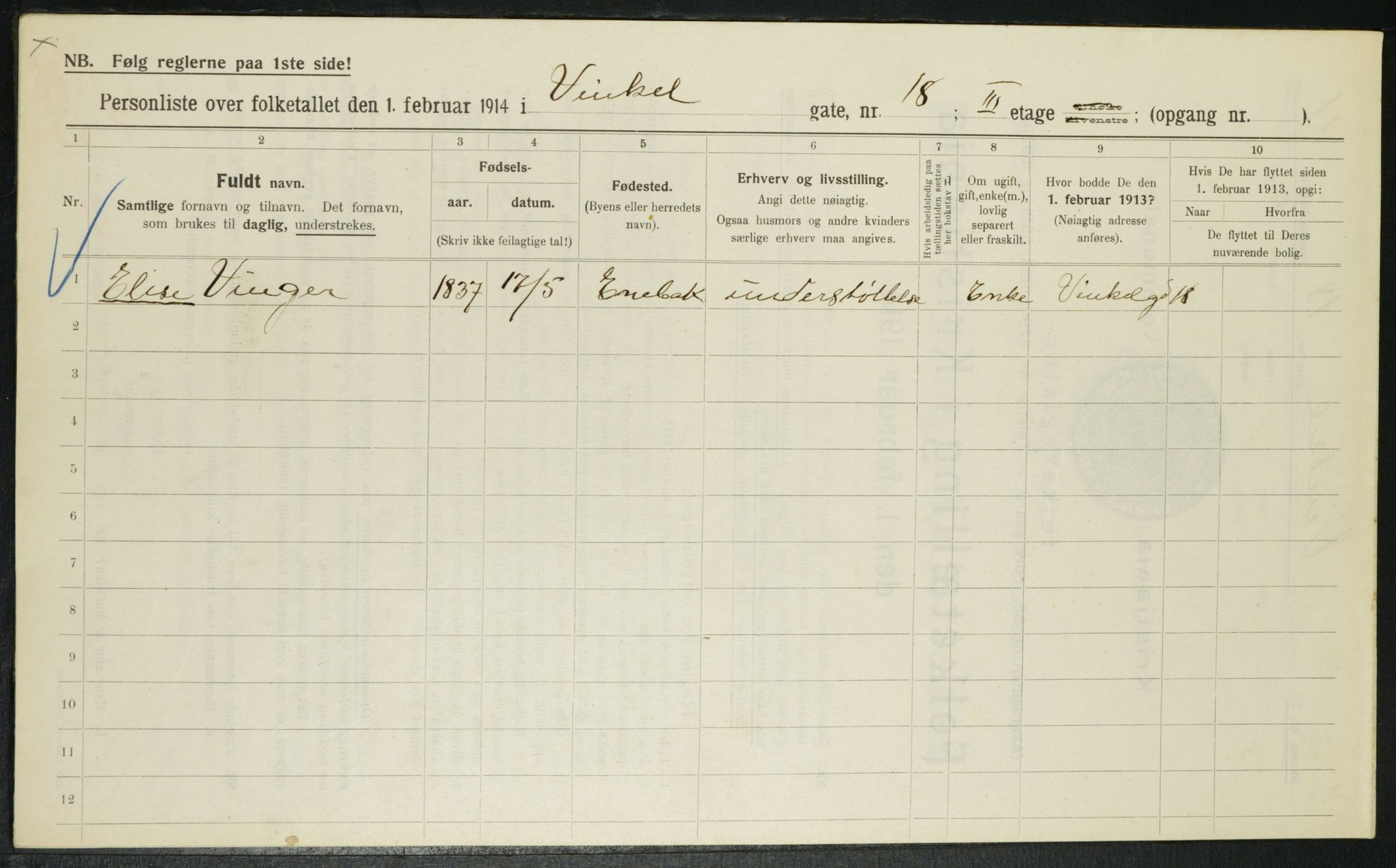 OBA, Municipal Census 1914 for Kristiania, 1914, p. 125136