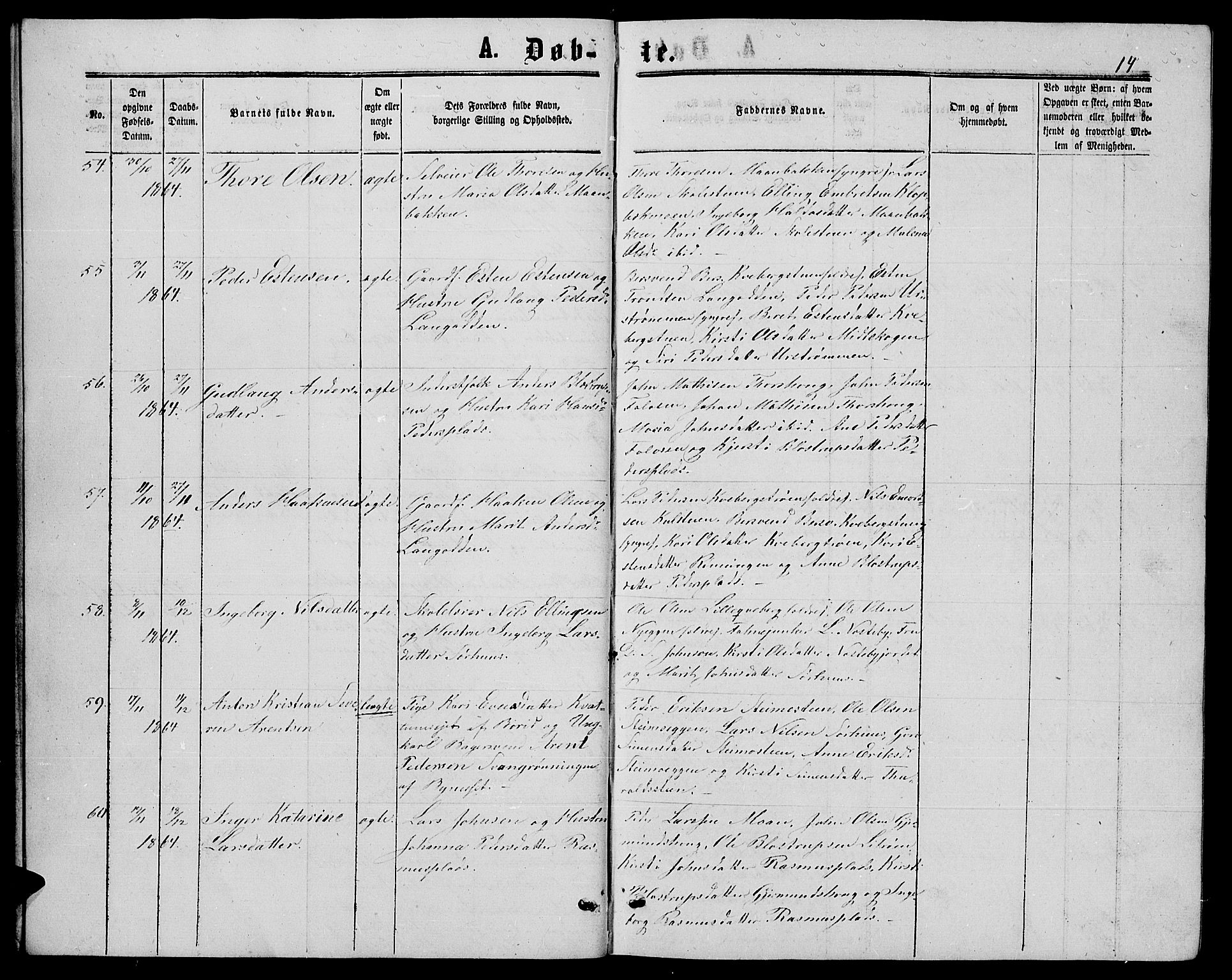 Alvdal prestekontor, AV/SAH-PREST-060/H/Ha/Hab/L0002: Parish register (copy) no. 2, 1863-1878, p. 14