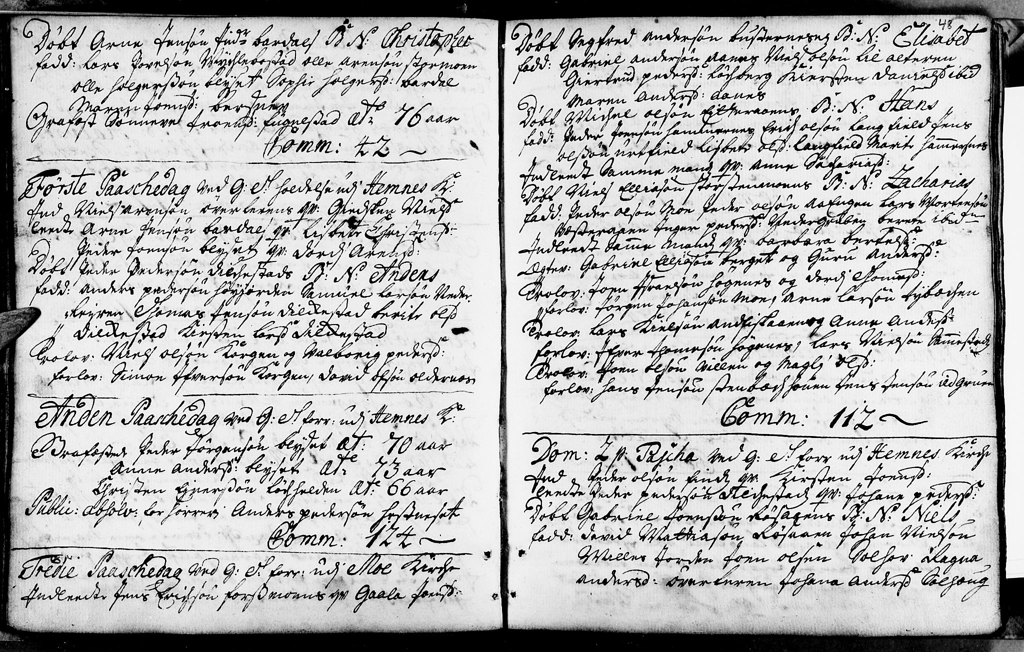 Ministerialprotokoller, klokkerbøker og fødselsregistre - Nordland, SAT/A-1459/825/L0346: Parish register (official) no. 825A02, 1729-1748, p. 48