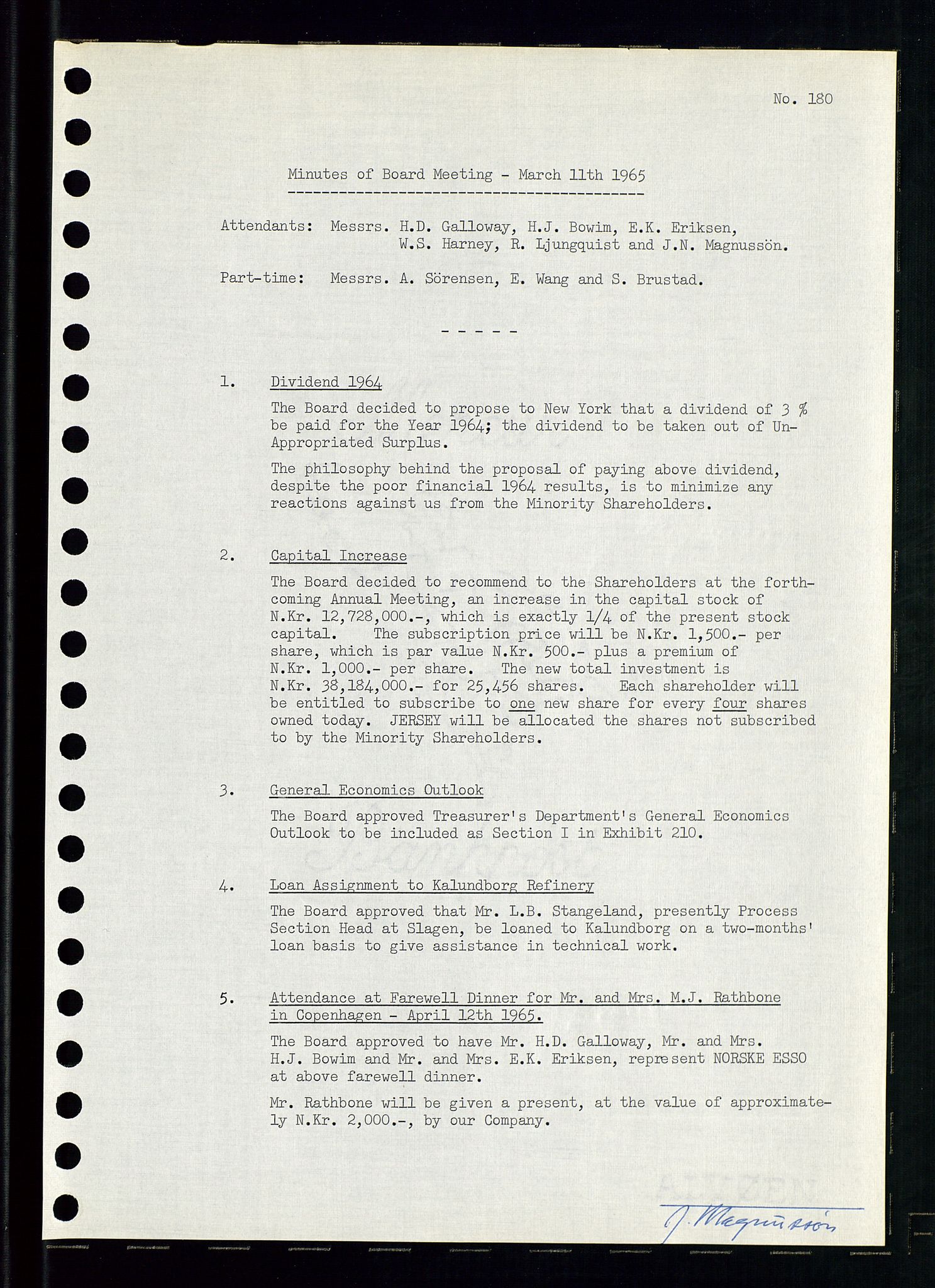 Pa 0982 - Esso Norge A/S, AV/SAST-A-100448/A/Aa/L0002/0001: Den administrerende direksjon Board minutes (styrereferater) / Den administrerende direksjon Board minutes (styrereferater), 1965, p. 140