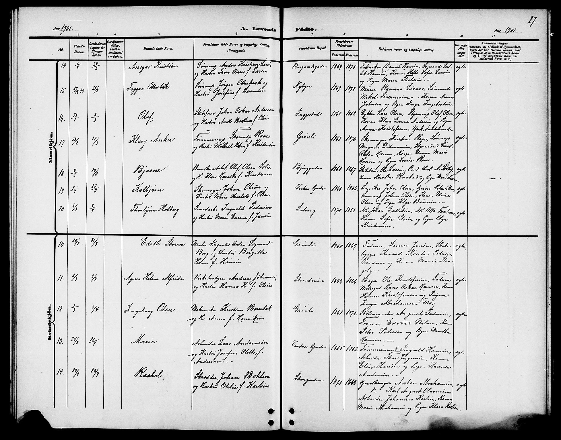 Sandefjord kirkebøker, AV/SAKO-A-315/G/Ga/L0002: Parish register (copy) no. 2, 1899-1903, p. 27