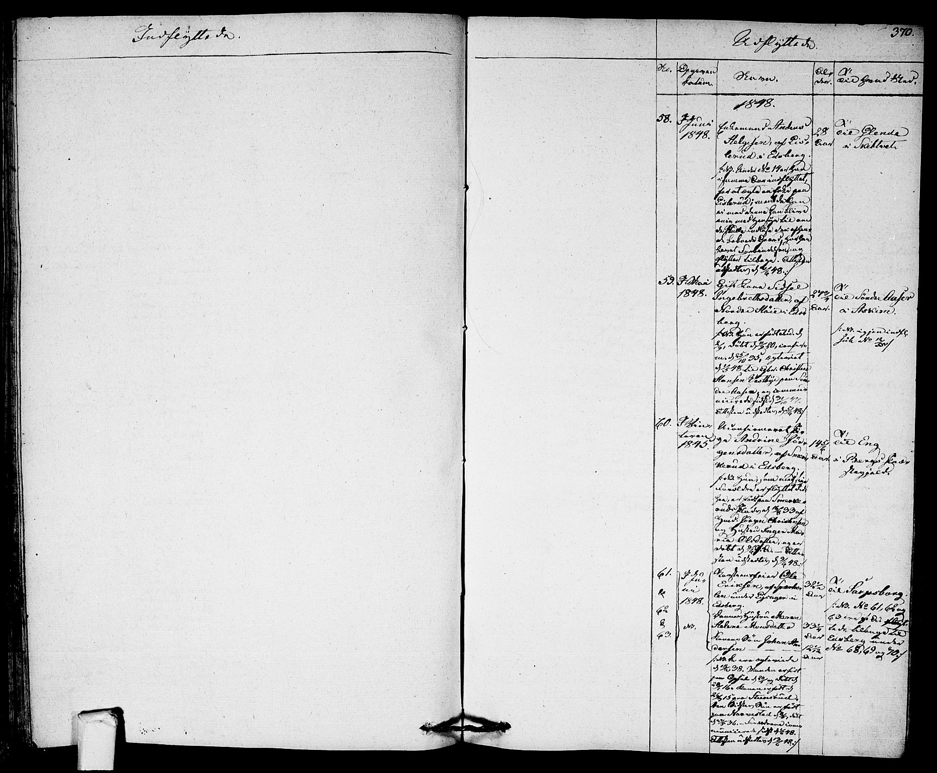 Eidsberg prestekontor Kirkebøker, SAO/A-10905/F/Fa/L0008: Parish register (official) no. I 8, 1832-1848, p. 370