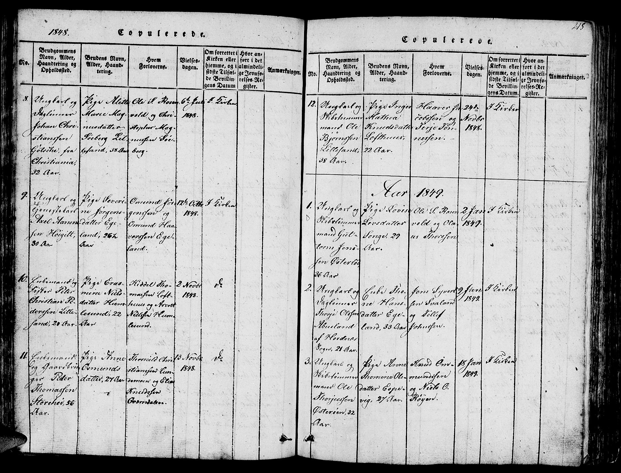 Vestre Moland sokneprestkontor, SAK/1111-0046/F/Fb/Fbb/L0001: Parish register (copy) no. B 1, 1816-1851, p. 218
