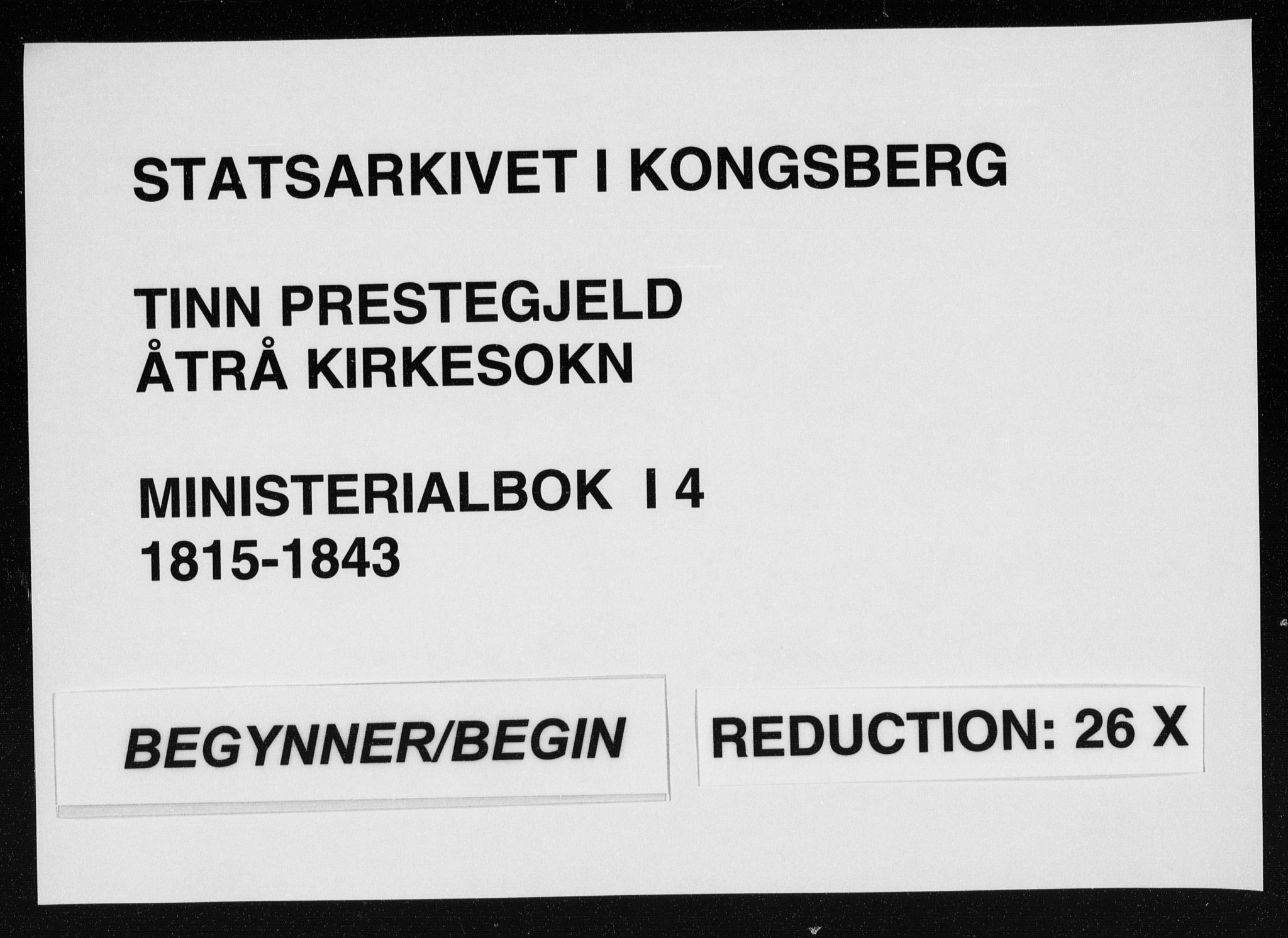 Tinn kirkebøker, AV/SAKO-A-308/F/Fa/L0004: Parish register (official) no. I 4, 1815-1843