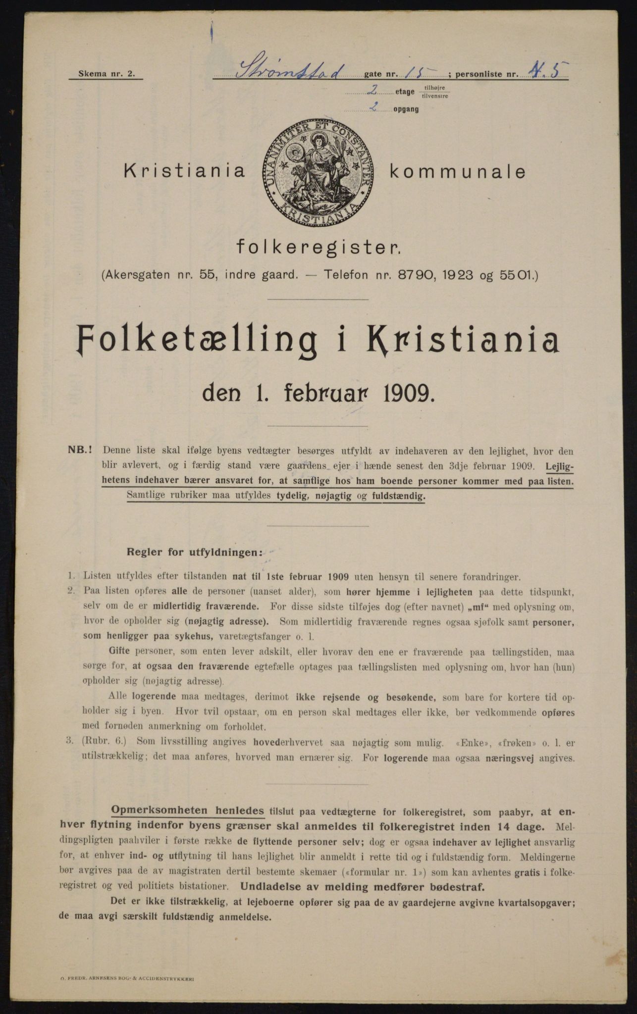 OBA, Municipal Census 1909 for Kristiania, 1909, p. 94039