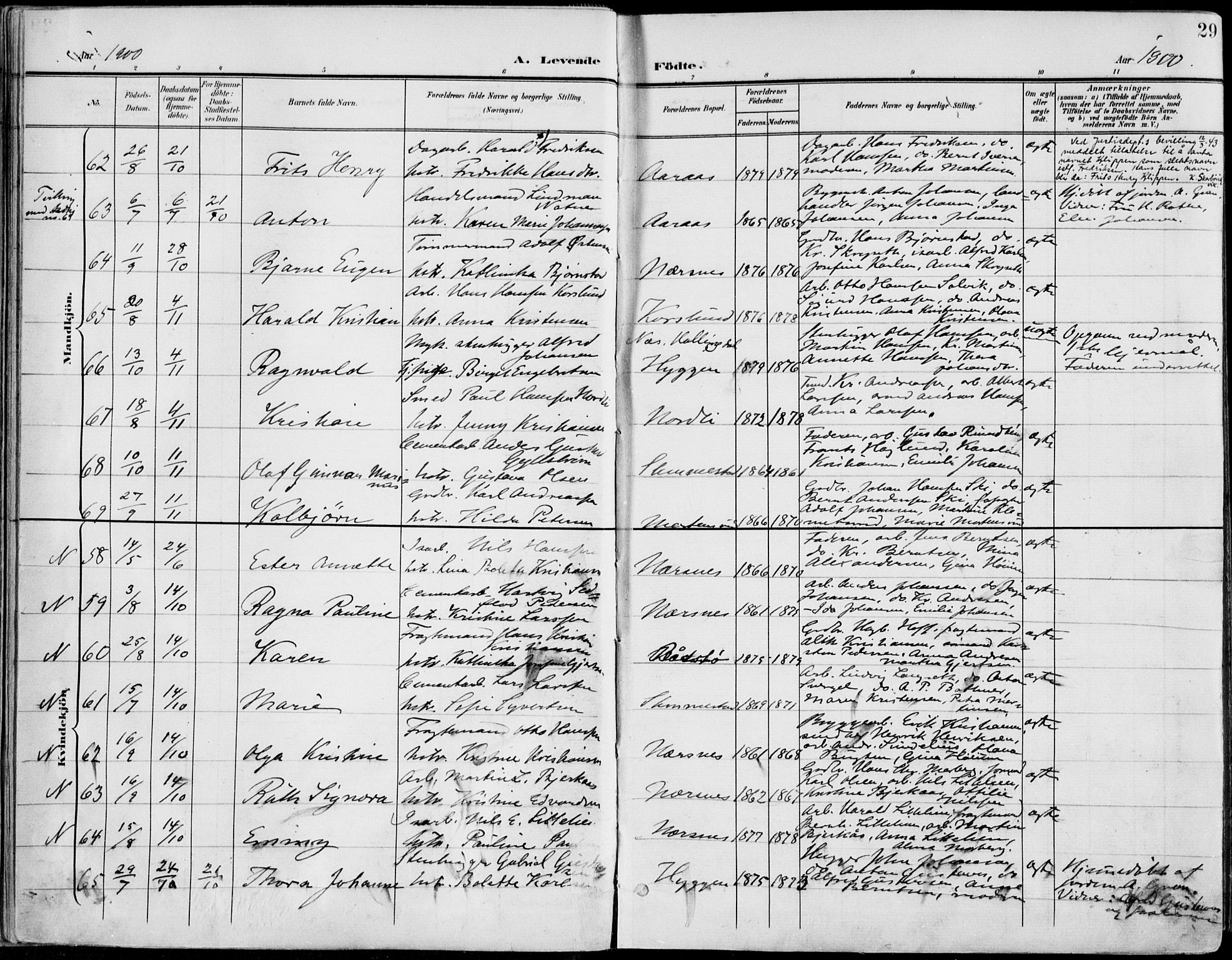 Røyken kirkebøker, AV/SAKO-A-241/F/Fa/L0009: Parish register (official) no. 9, 1898-1911, p. 29