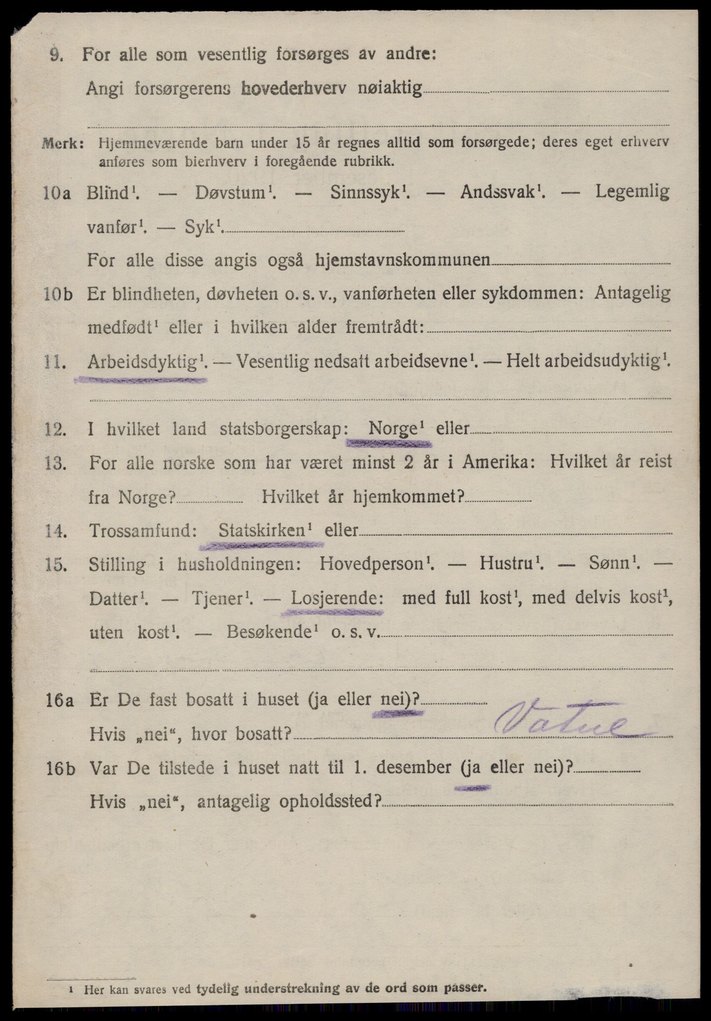 SAT, 1920 census for Ørsta, 1920, p. 2549