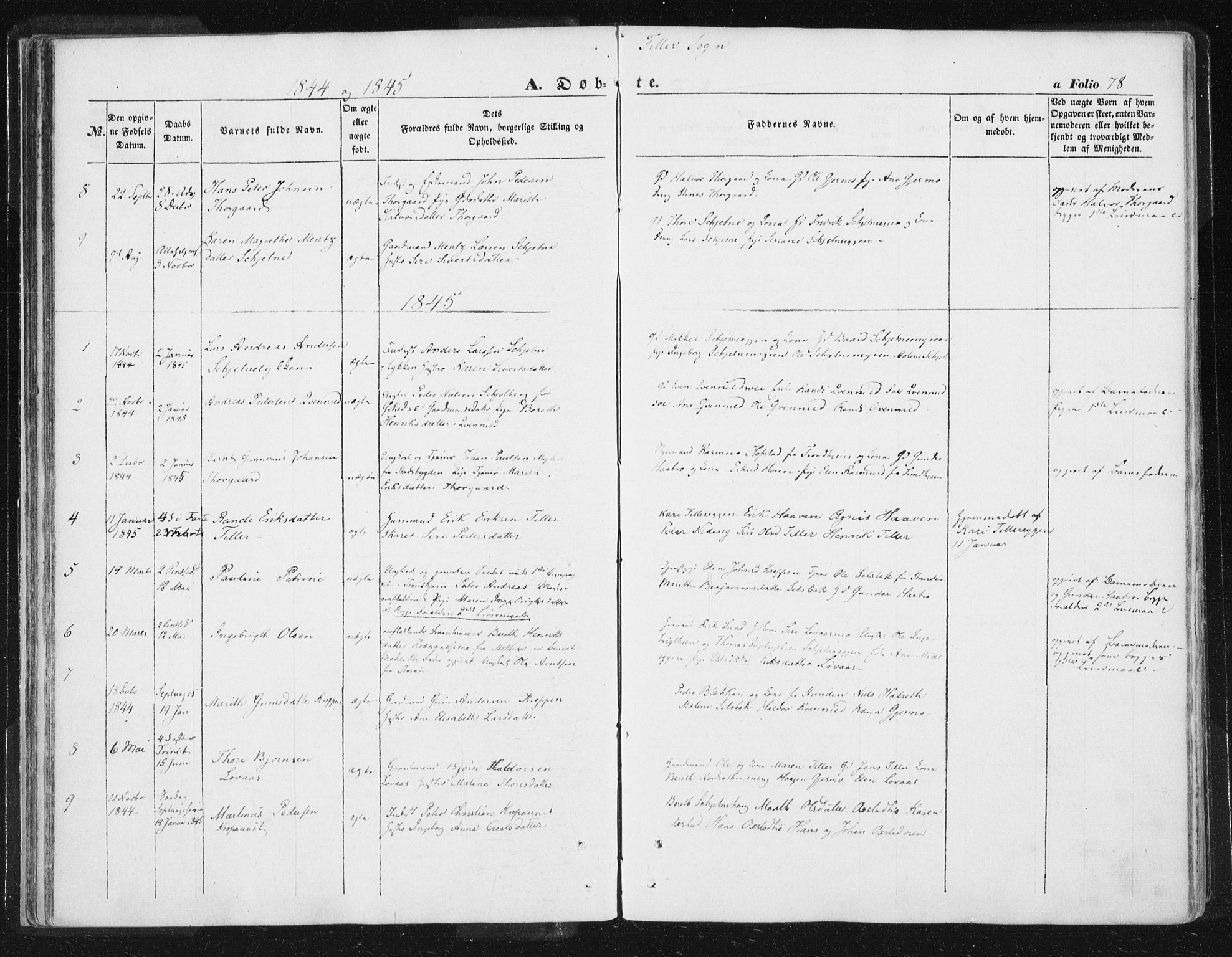 Ministerialprotokoller, klokkerbøker og fødselsregistre - Sør-Trøndelag, SAT/A-1456/618/L0441: Parish register (official) no. 618A05, 1843-1862, p. 78