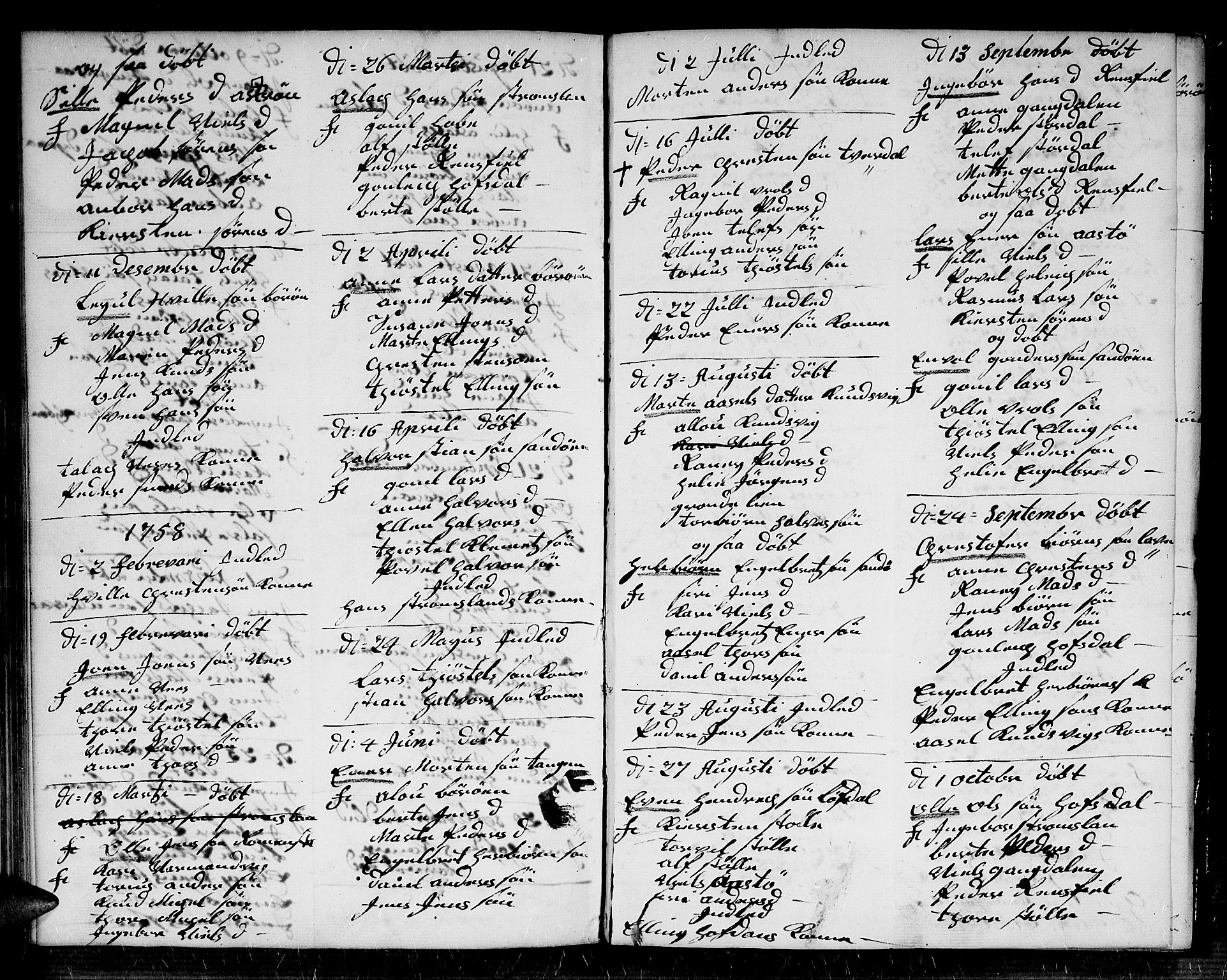 Dypvåg sokneprestkontor, AV/SAK-1111-0007/F/Fb/Fba/L0006: Parish register (copy) no. B 6, 1746-1762, p. 64