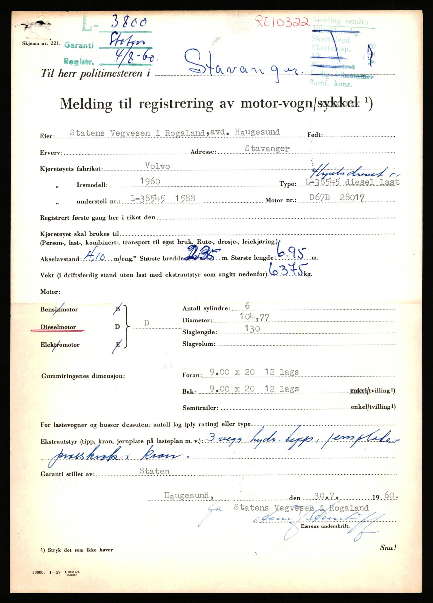 Stavanger trafikkstasjon, SAST/A-101942/0/F/L0011: L-3700 - L-4199, 1930-1971, p. 643