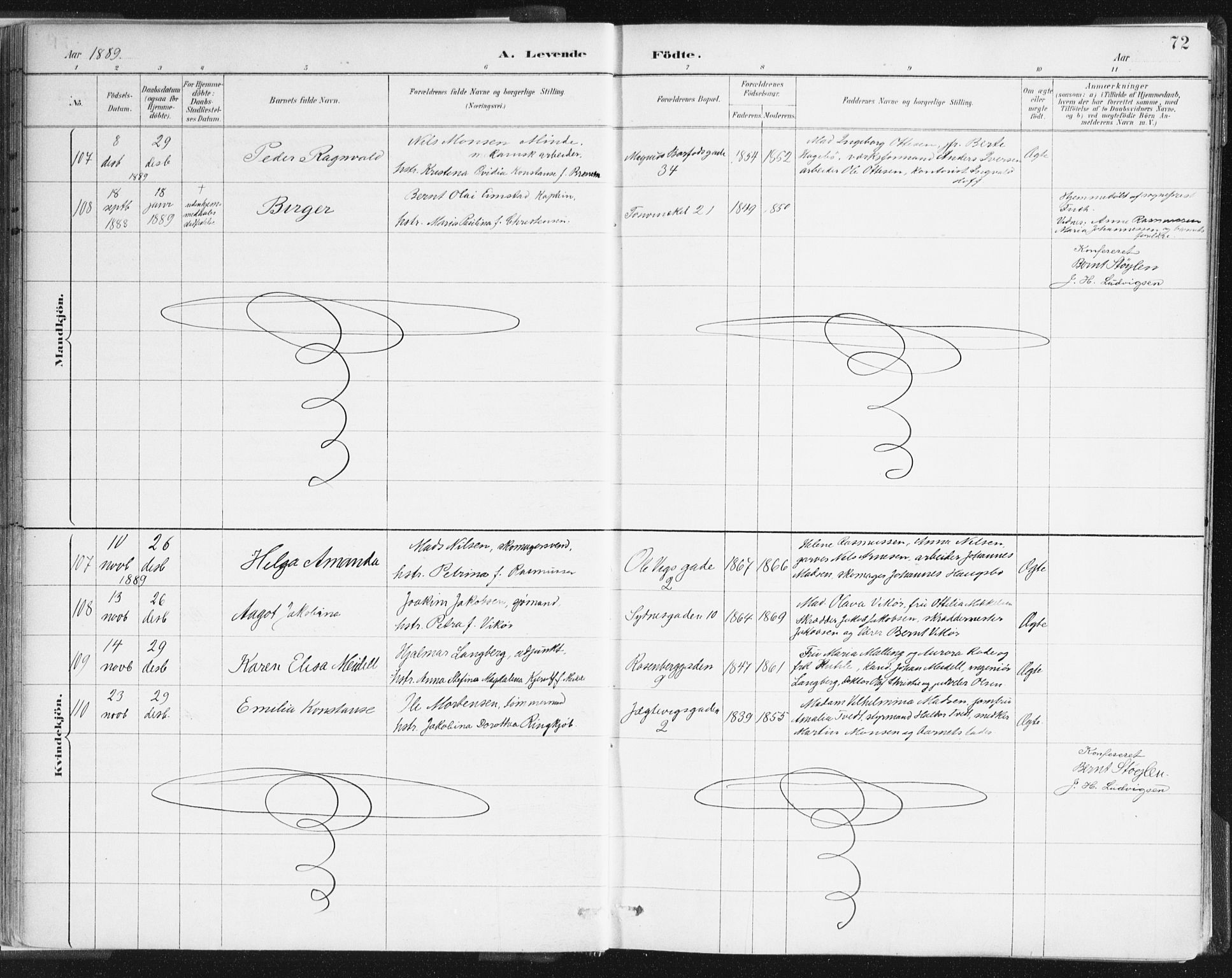 Johanneskirken sokneprestembete, SAB/A-76001/H/Haa/L0001: Parish register (official) no. A 1, 1885-1900, p. 72