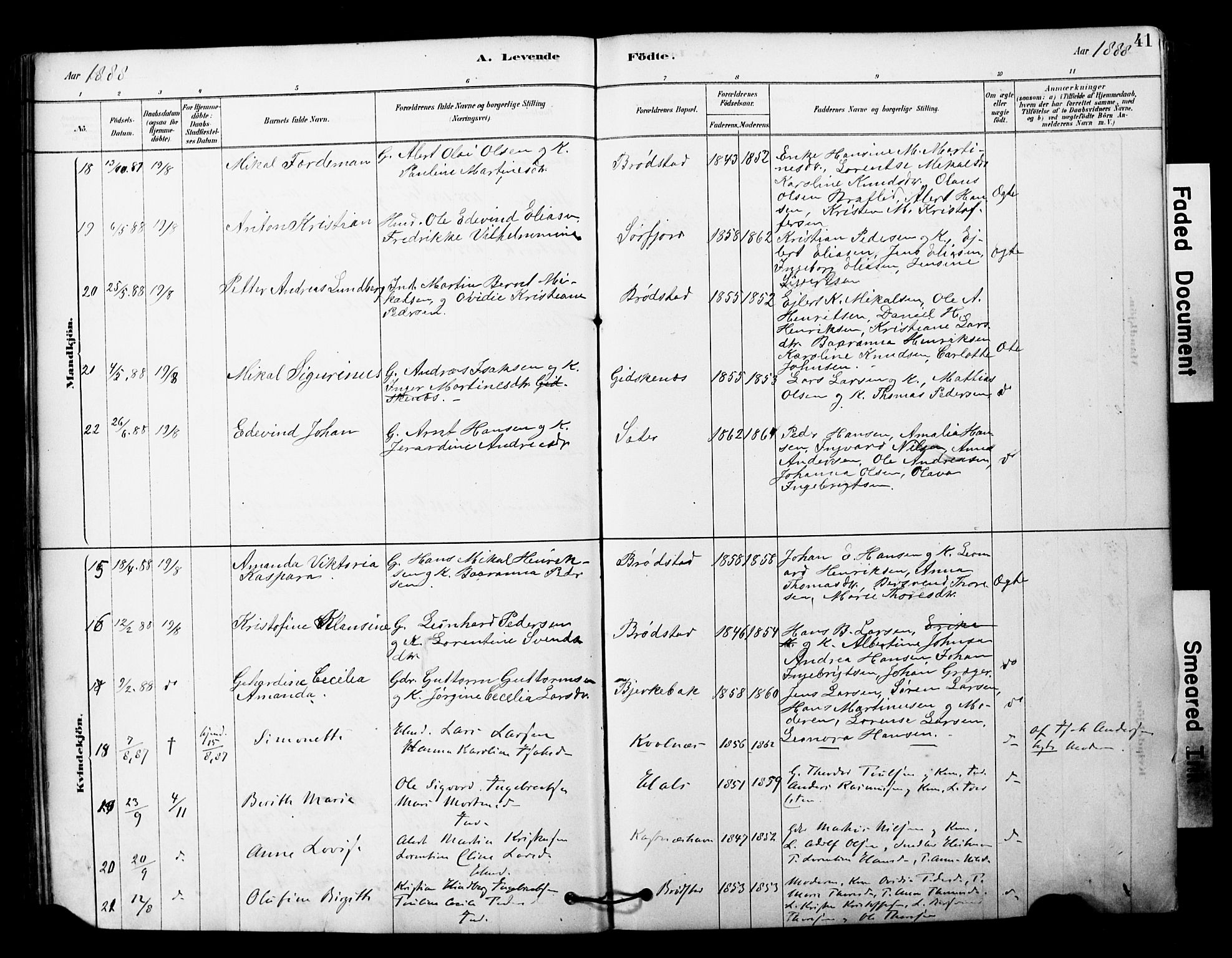 Tranøy sokneprestkontor, SATØ/S-1313/I/Ia/Iaa/L0011kirke: Parish register (official) no. 11, 1878-1904, p. 41