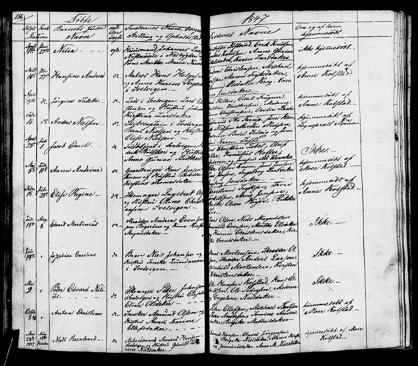Hurum kirkebøker, SAKO/A-229/G/Ga/L0002: Parish register (copy) no. I 2, 1827-1857, p. 156