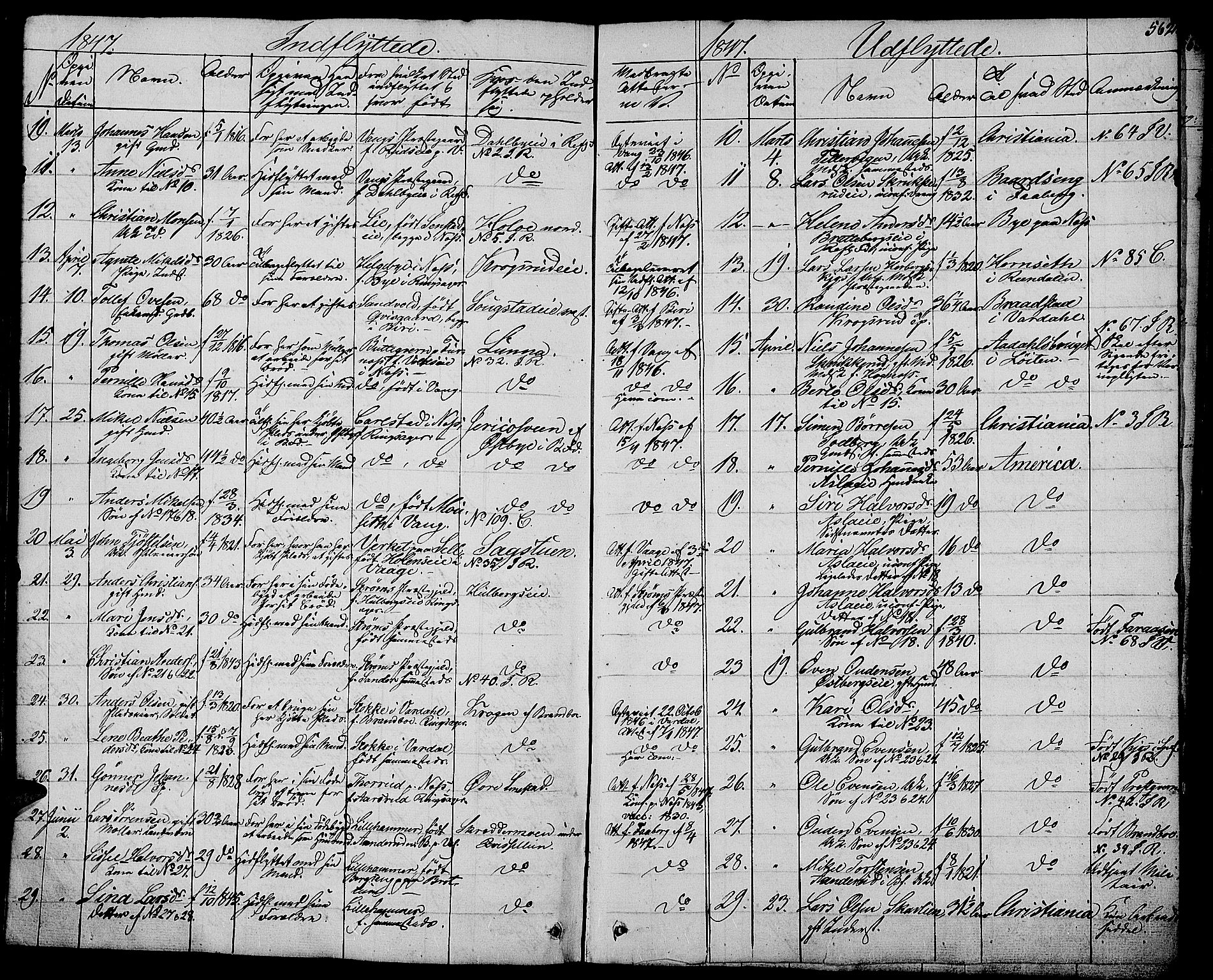 Ringsaker prestekontor, AV/SAH-PREST-014/L/La/L0005: Parish register (copy) no. 5, 1839-1850, p. 562