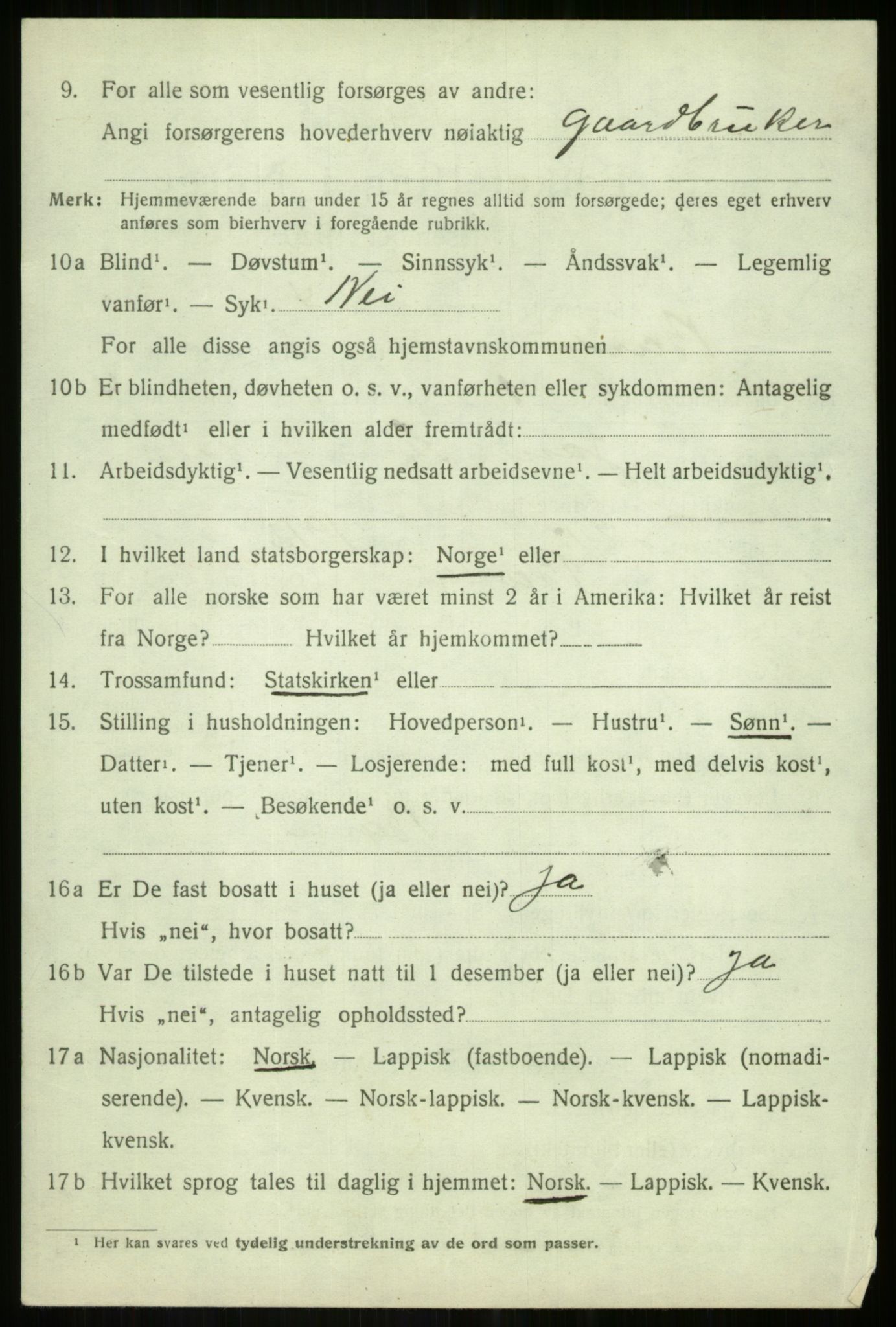 SATØ, 1920 census for Bardu, 1920, p. 634