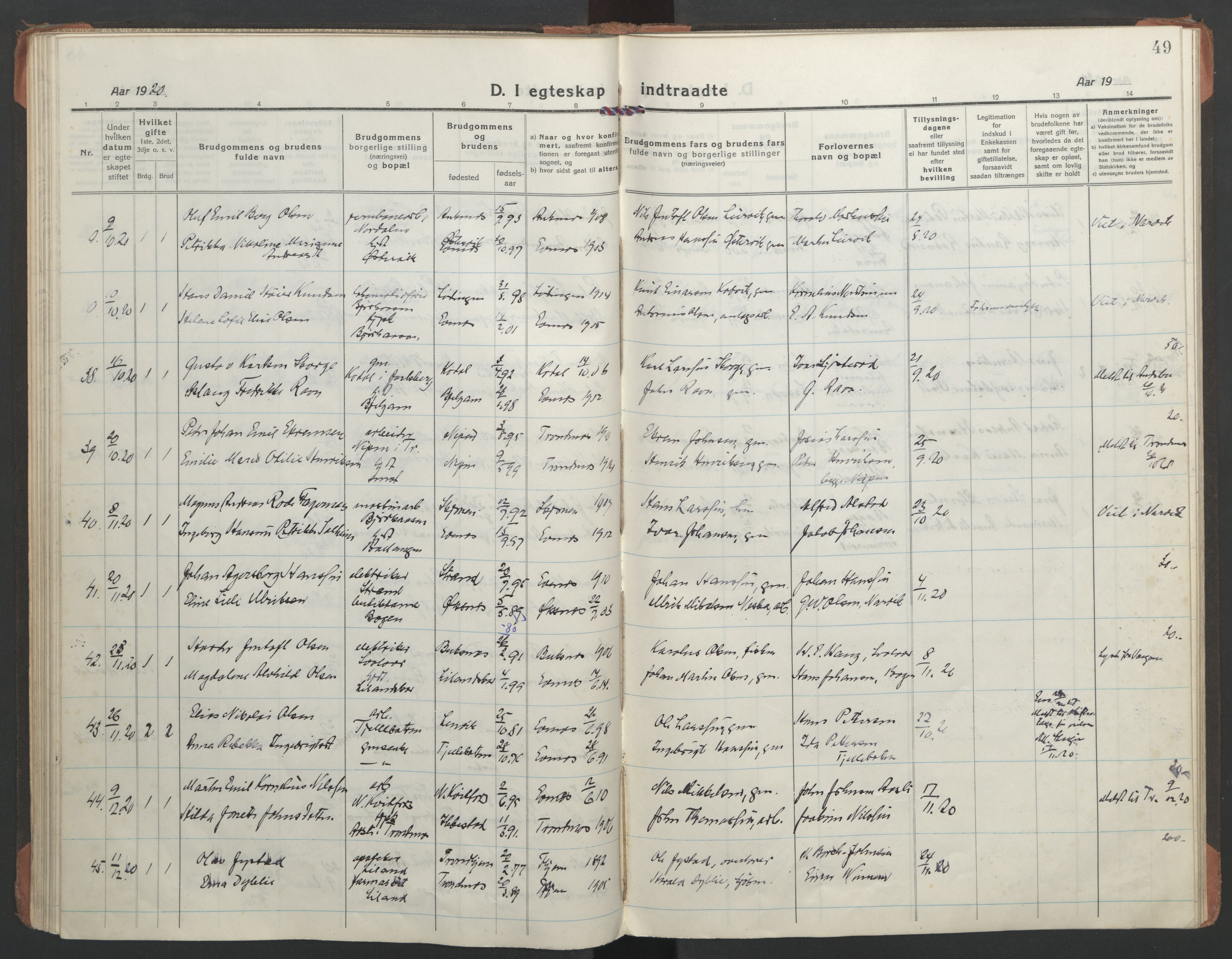 Ministerialprotokoller, klokkerbøker og fødselsregistre - Nordland, AV/SAT-A-1459/863/L0902: Parish register (official) no. 863A14, 1906-1937, p. 49