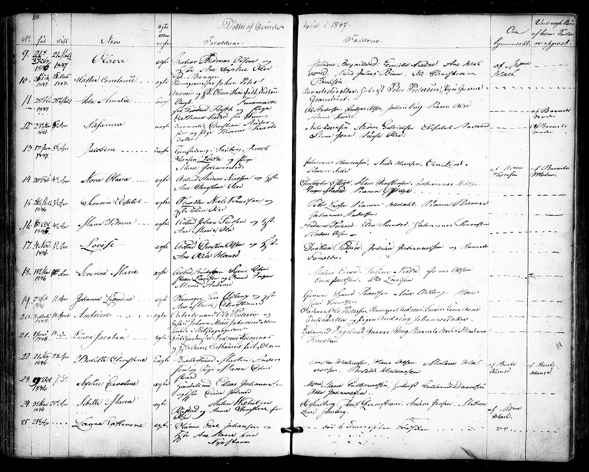 Halden prestekontor Kirkebøker, SAO/A-10909/F/Fa/L0006: Parish register (official) no. I 6, 1845-1856, p. 108