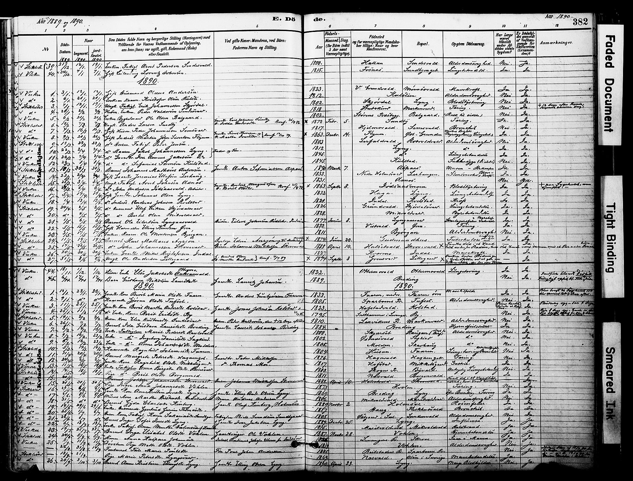 Ministerialprotokoller, klokkerbøker og fødselsregistre - Nord-Trøndelag, SAT/A-1458/723/L0244: Parish register (official) no. 723A13, 1881-1899, p. 382