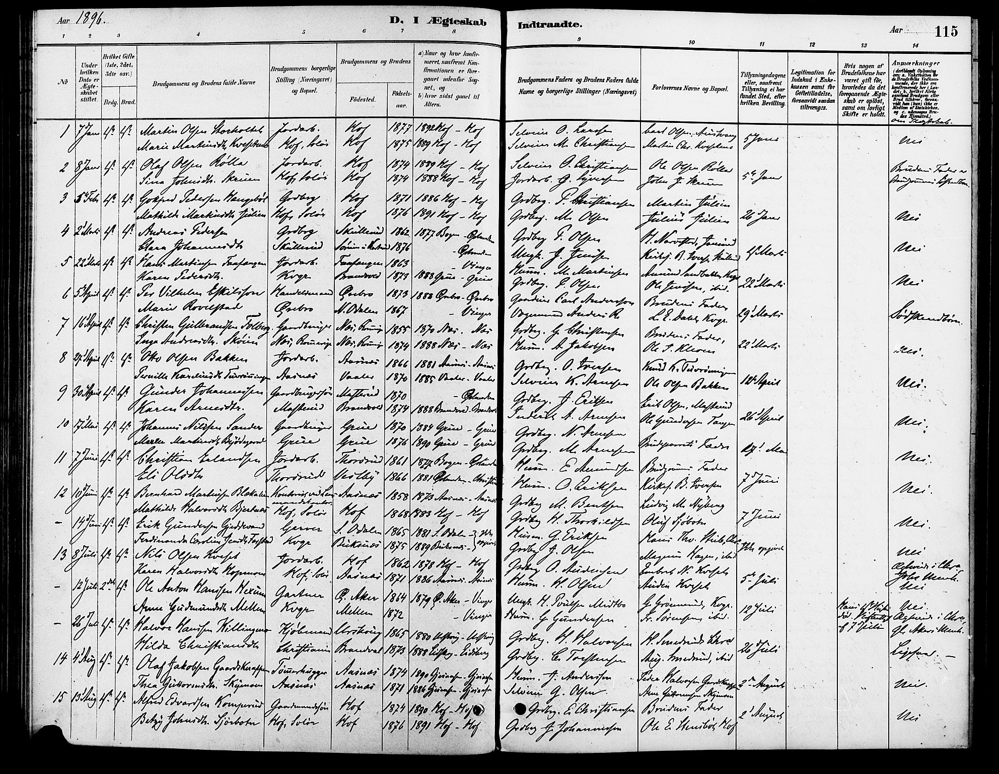 Vinger prestekontor, AV/SAH-PREST-024/H/Ha/Haa/L0013: Parish register (official) no. 13, 1881-1897, p. 115