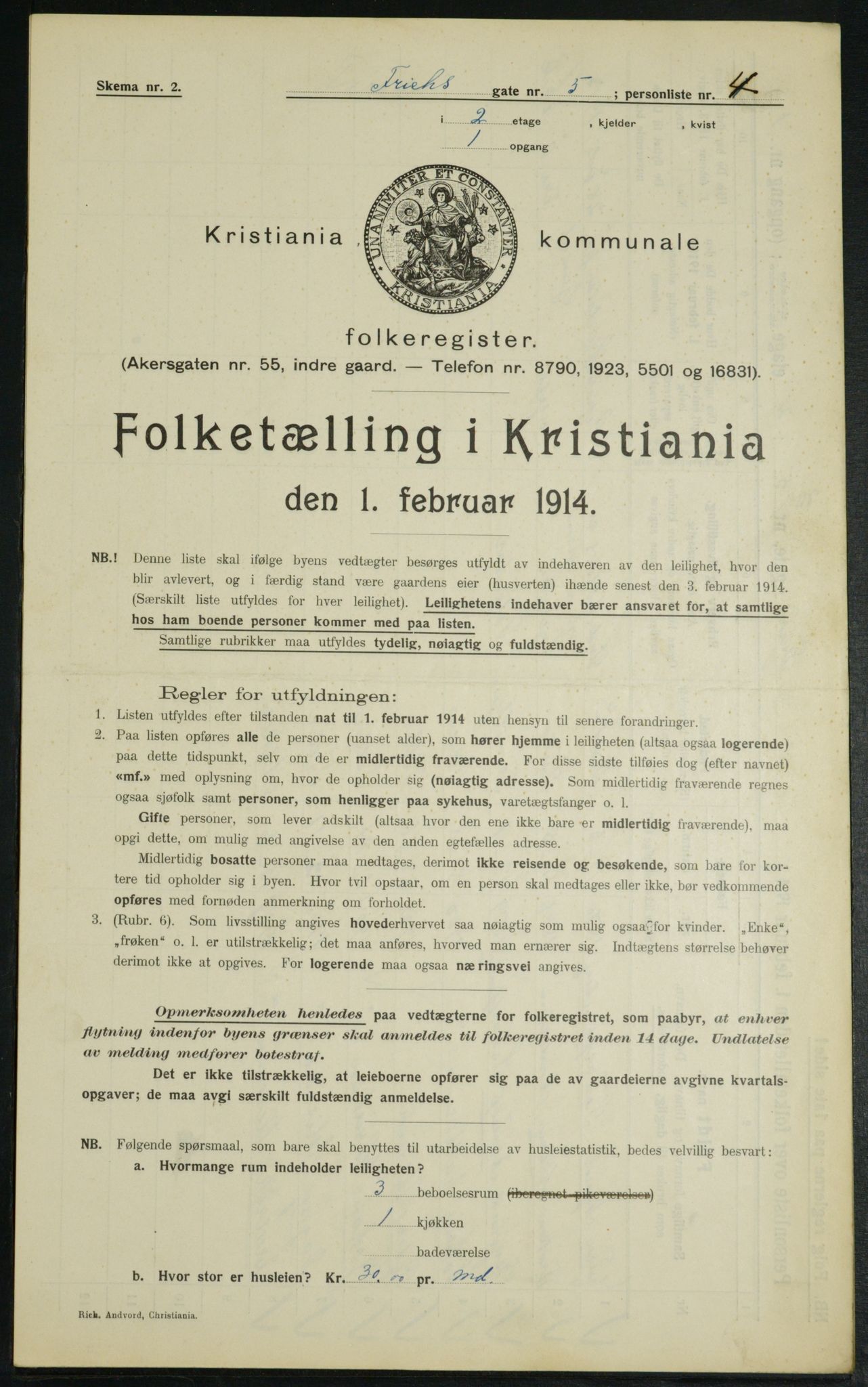 OBA, Municipal Census 1914 for Kristiania, 1914, p. 26995