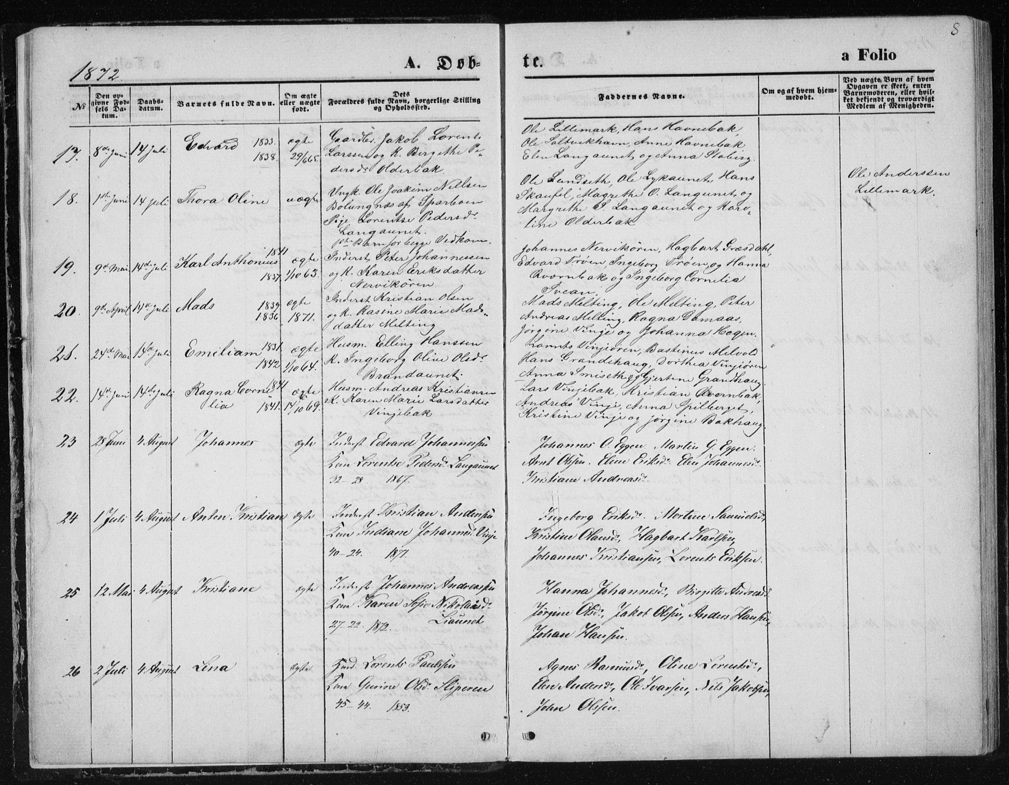 Ministerialprotokoller, klokkerbøker og fødselsregistre - Nord-Trøndelag, SAT/A-1458/733/L0324: Parish register (official) no. 733A03, 1870-1883, p. 8