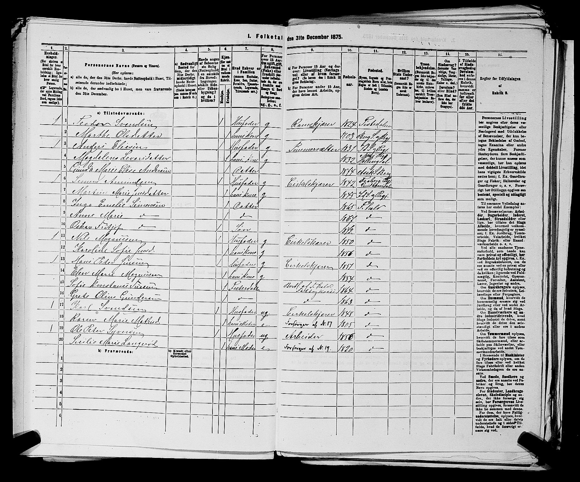 RA, 1875 census for 0116P Berg, 1875, p. 712