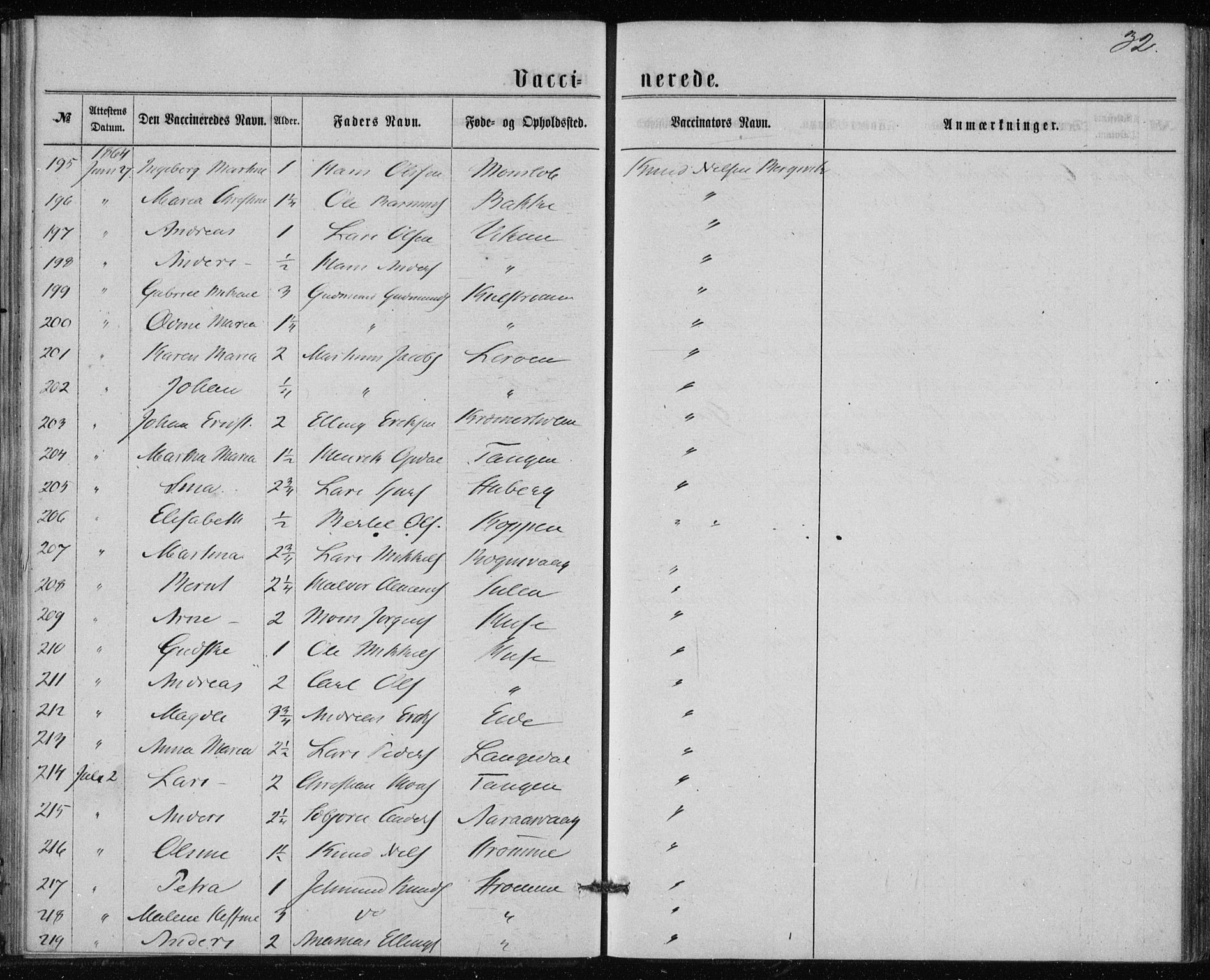 Lindås Sokneprestembete, AV/SAB-A-76701/H/Haa/Haaa/L0017: Parish register (official) no. A 17, 1874-1877, p. 32