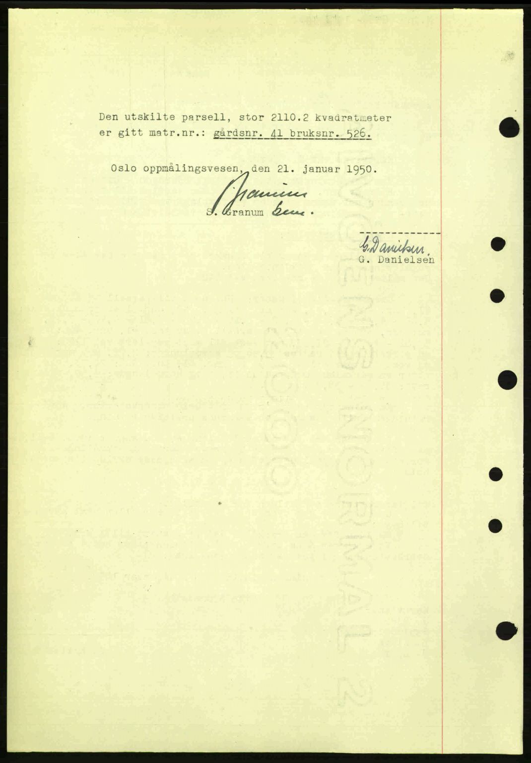 Oslo byskriverembete, AV/SAO-A-10227/G/Gb/Gbd/Gbda/L0017: Mortgage book no. A215, 1949-1950, Diary no: : 869/1950