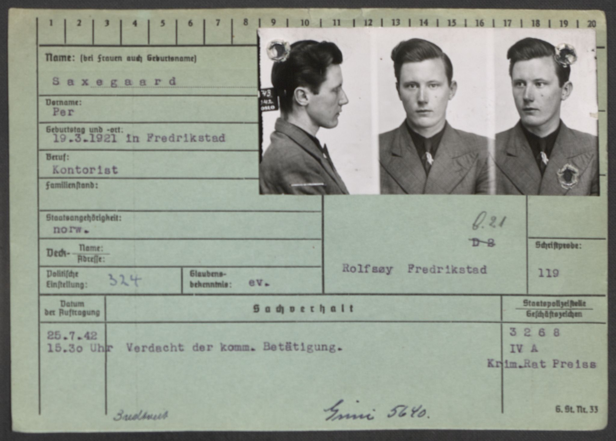 Befehlshaber der Sicherheitspolizei und des SD, AV/RA-RAFA-5969/E/Ea/Eaa/L0009: Register over norske fanger i Møllergata 19: Ru-Sy, 1940-1945, p. 372