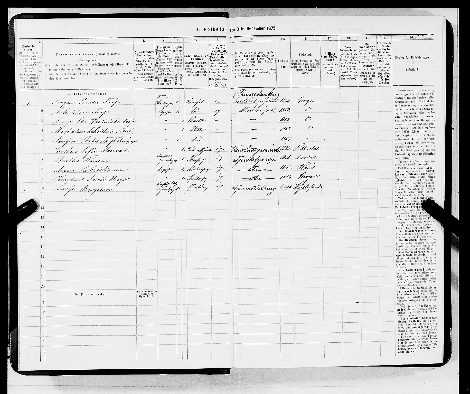 SAB, 1875 census for 1301 Bergen, 1875, p. 3307