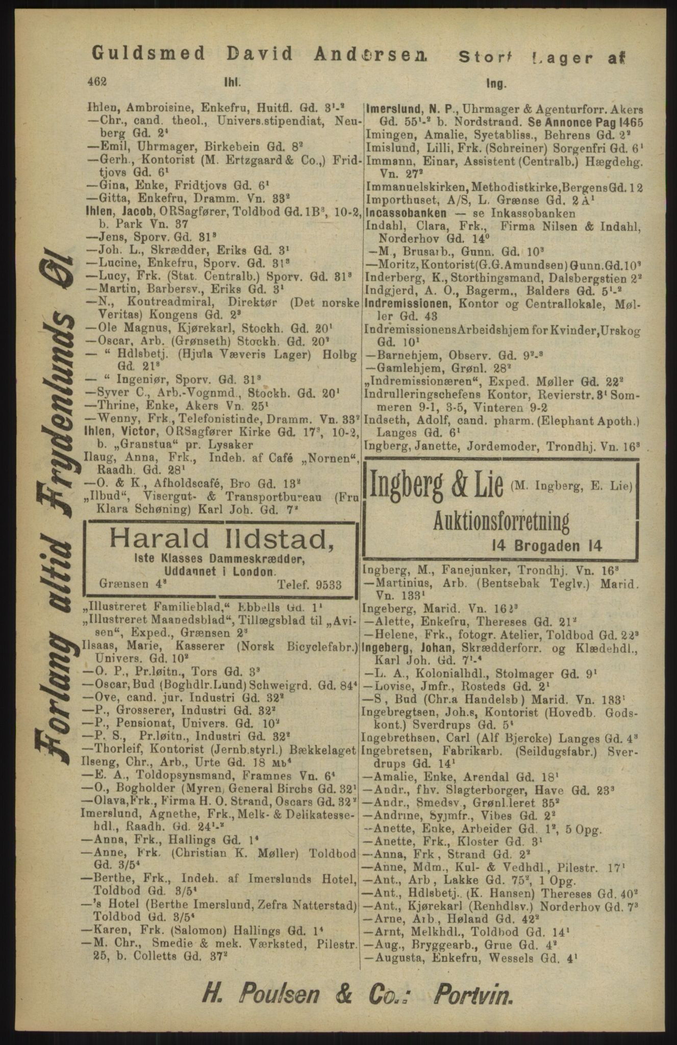 Kristiania/Oslo adressebok, PUBL/-, 1904, p. 462