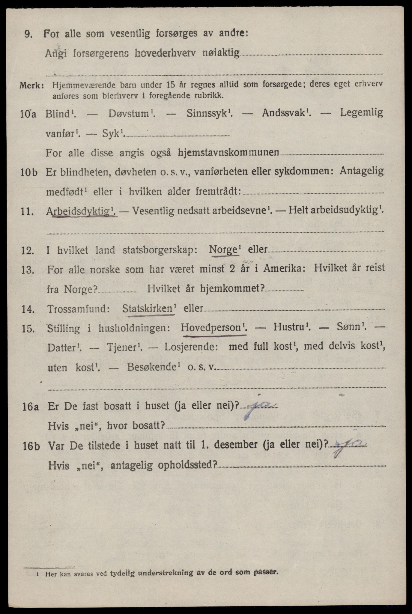 SAST, 1920 census for Hetland, 1920, p. 13116