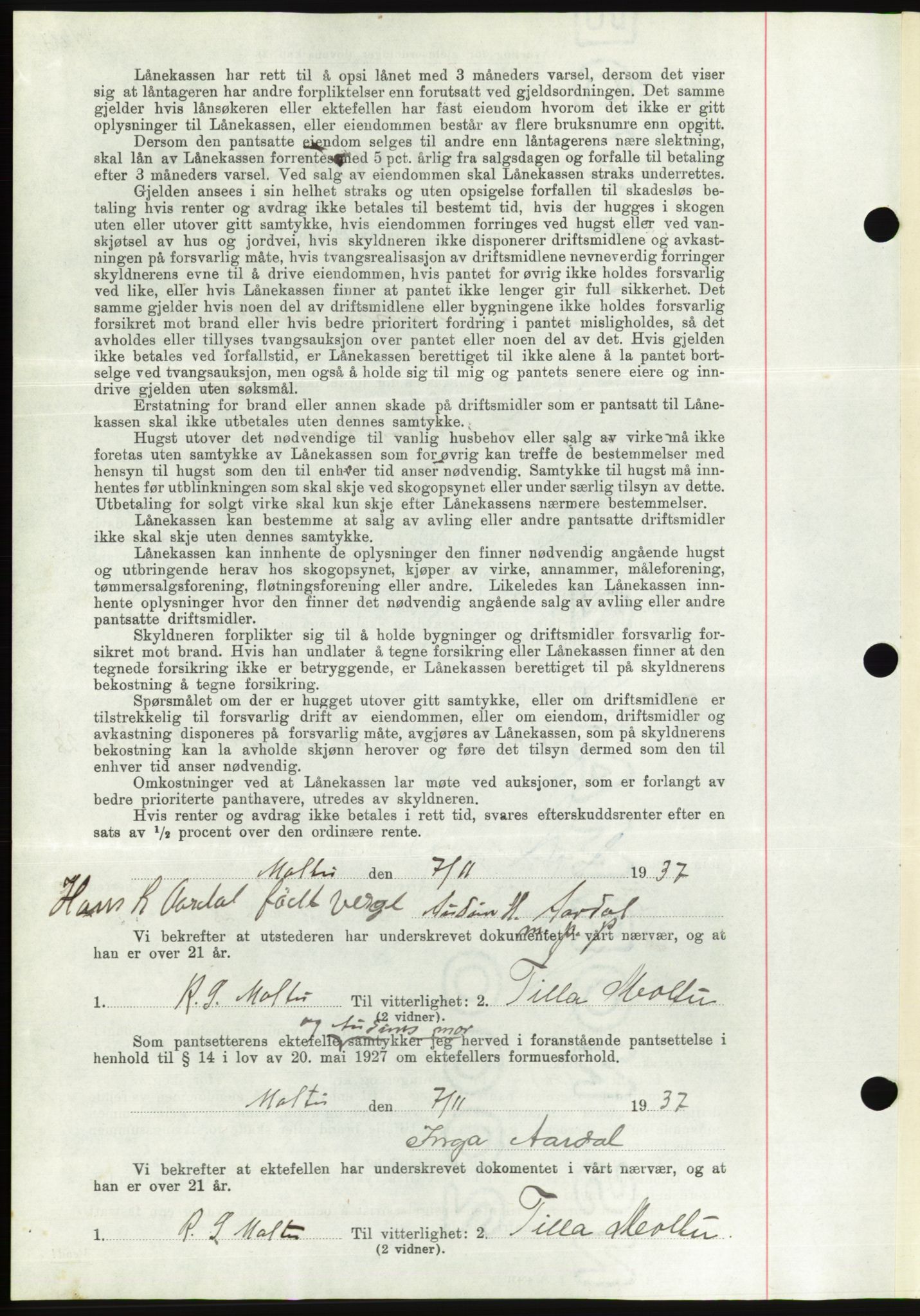 Søre Sunnmøre sorenskriveri, AV/SAT-A-4122/1/2/2C/L0064: Mortgage book no. 58, 1937-1938, Diary no: : 3/1938