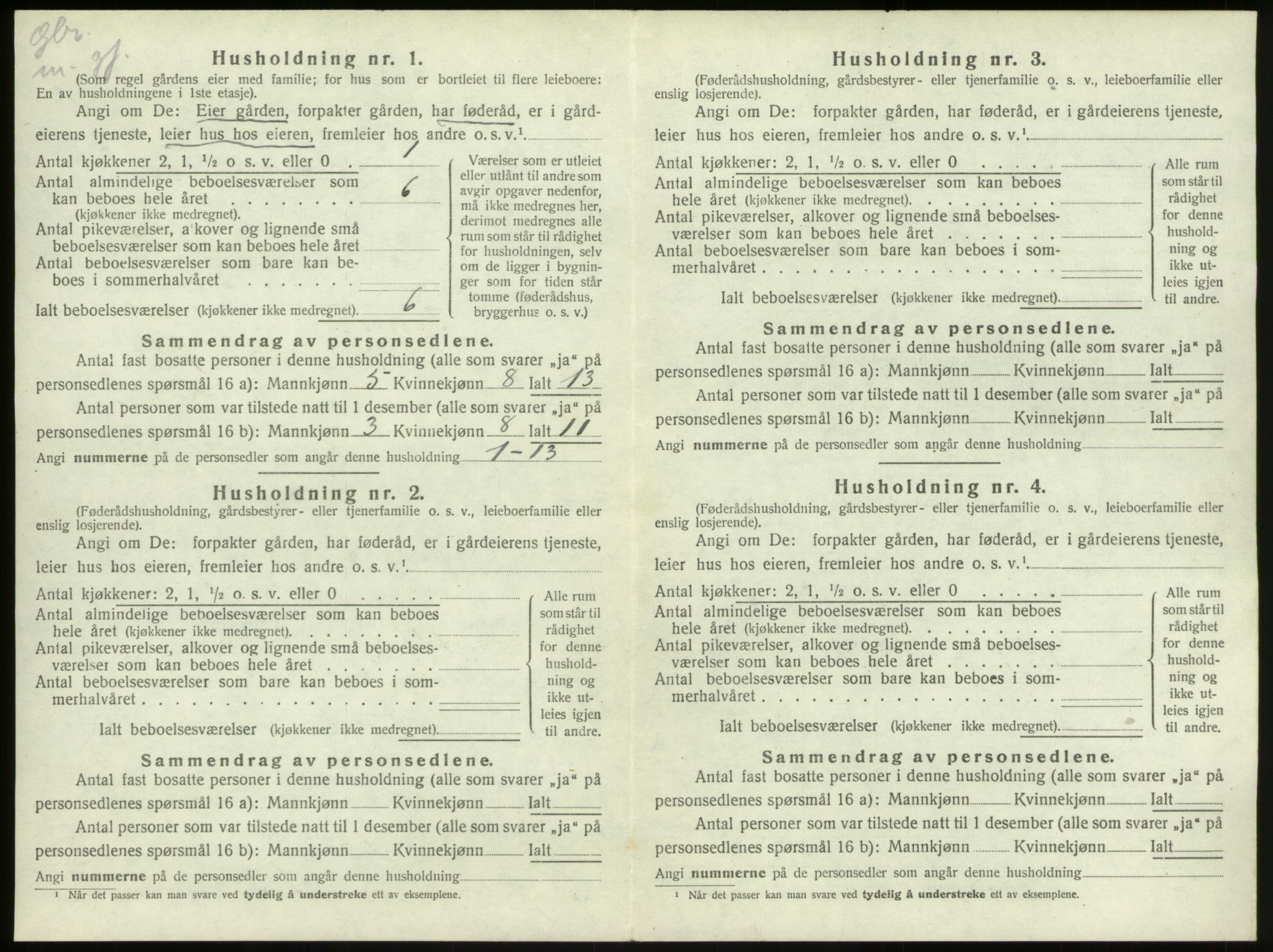 SAB, 1920 census for Stryn, 1920, p. 846