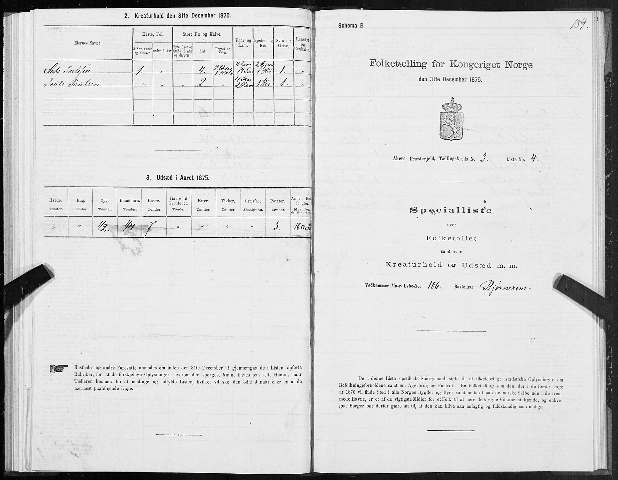 SAT, 1875 census for 1545P Aukra, 1875, p. 1189