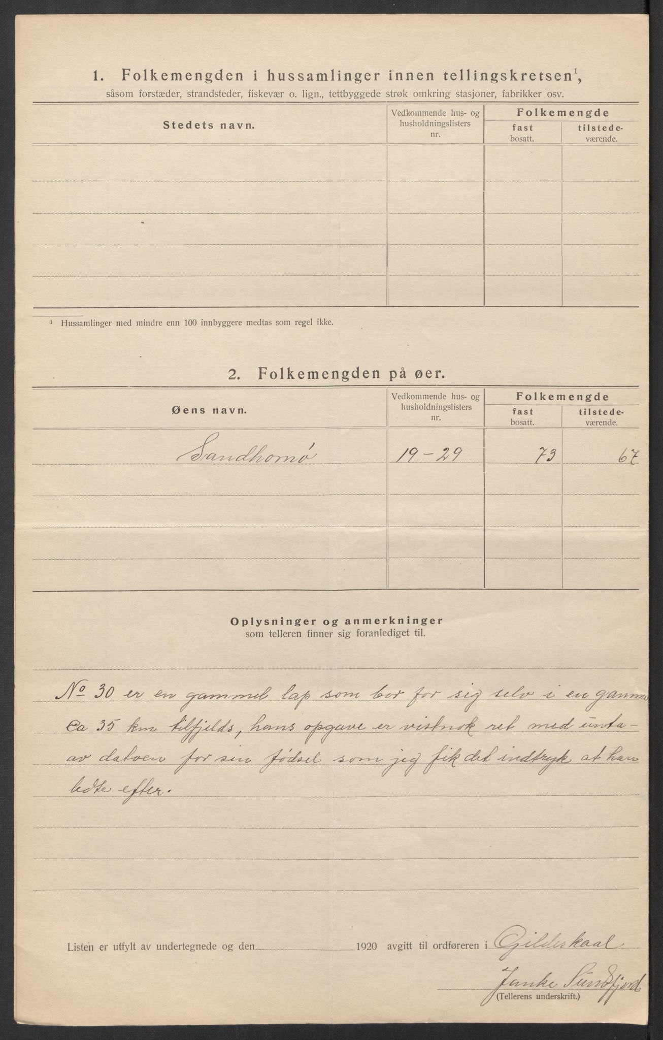 SAT, 1920 census for Gildeskål, 1920, p. 27